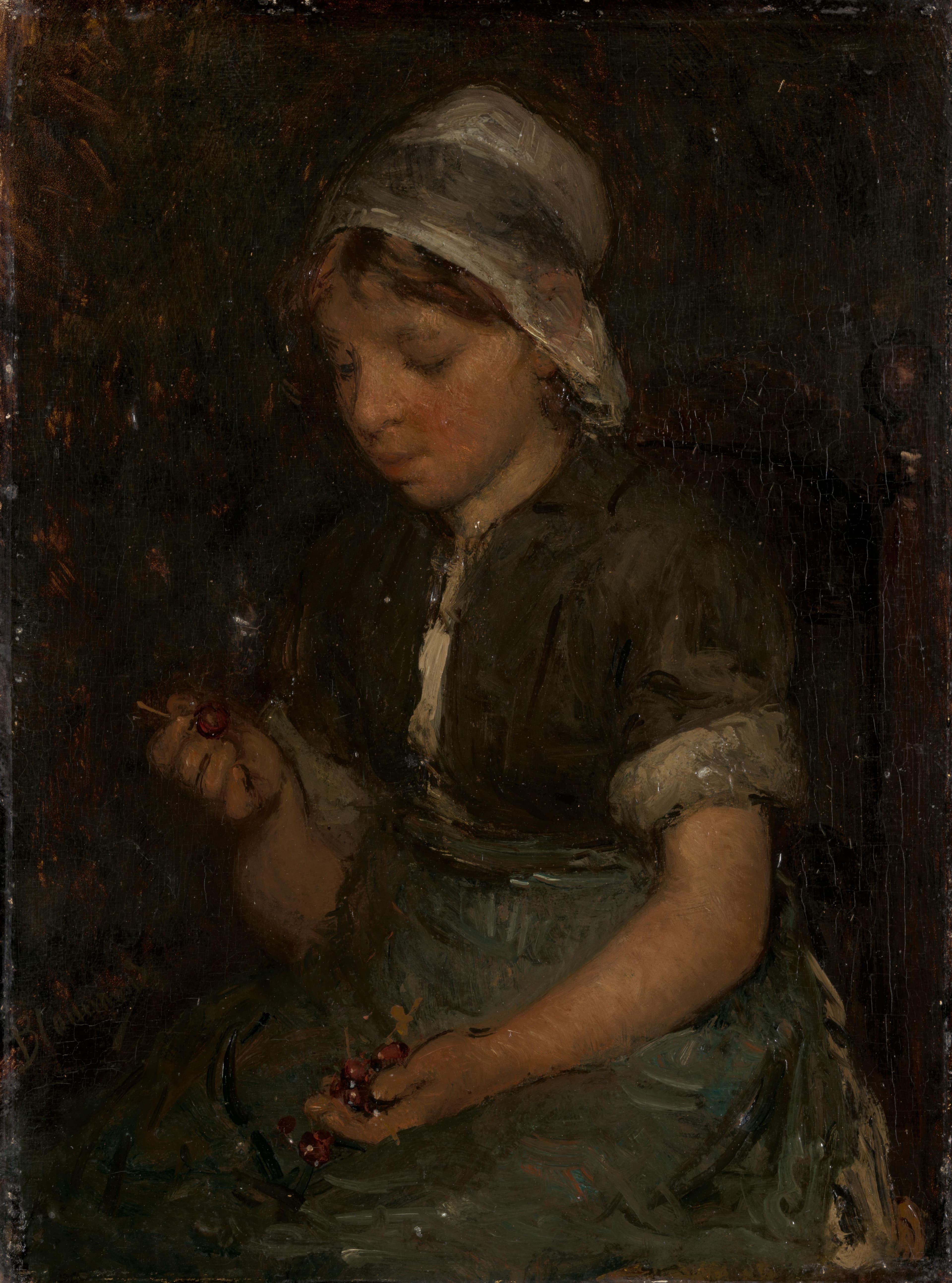 Meisje met kersen — Bernardus Johannes Blommers