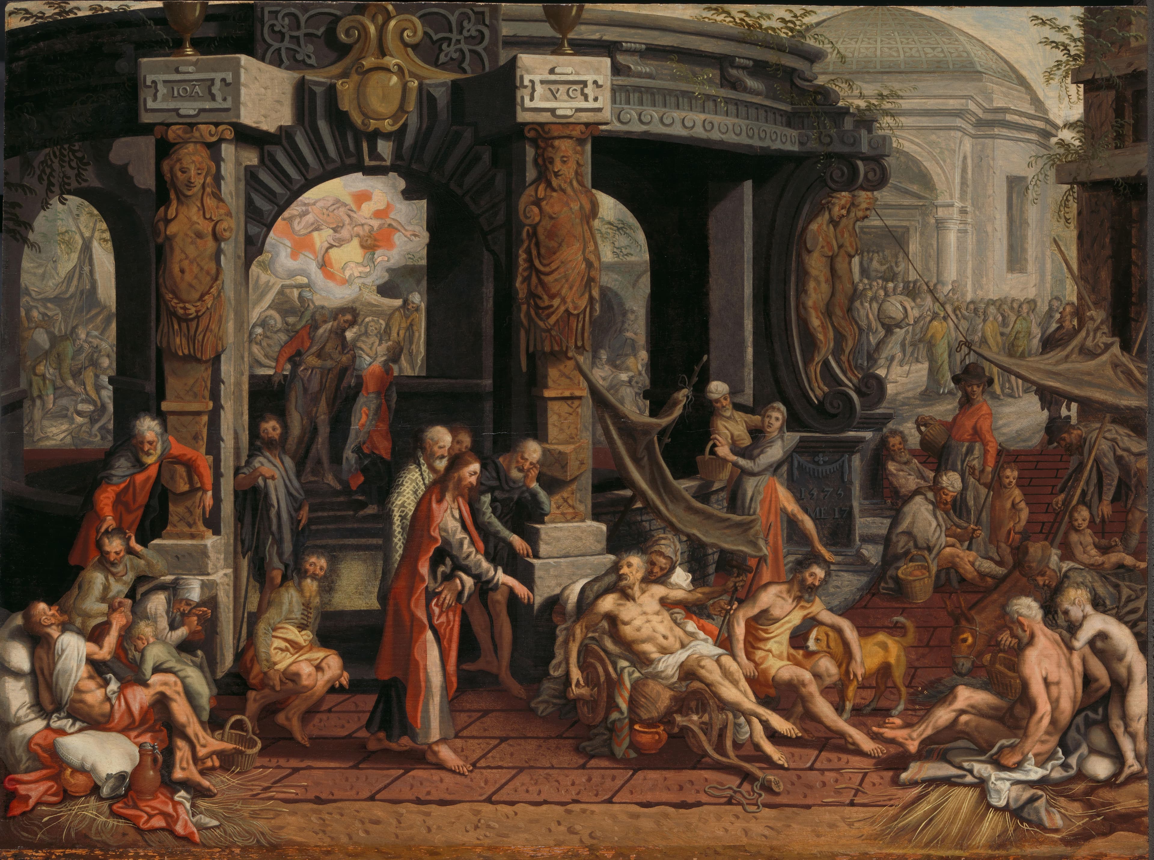 The Healing of the Paralytic, Pool of Bethesda — Pieter Aertsen