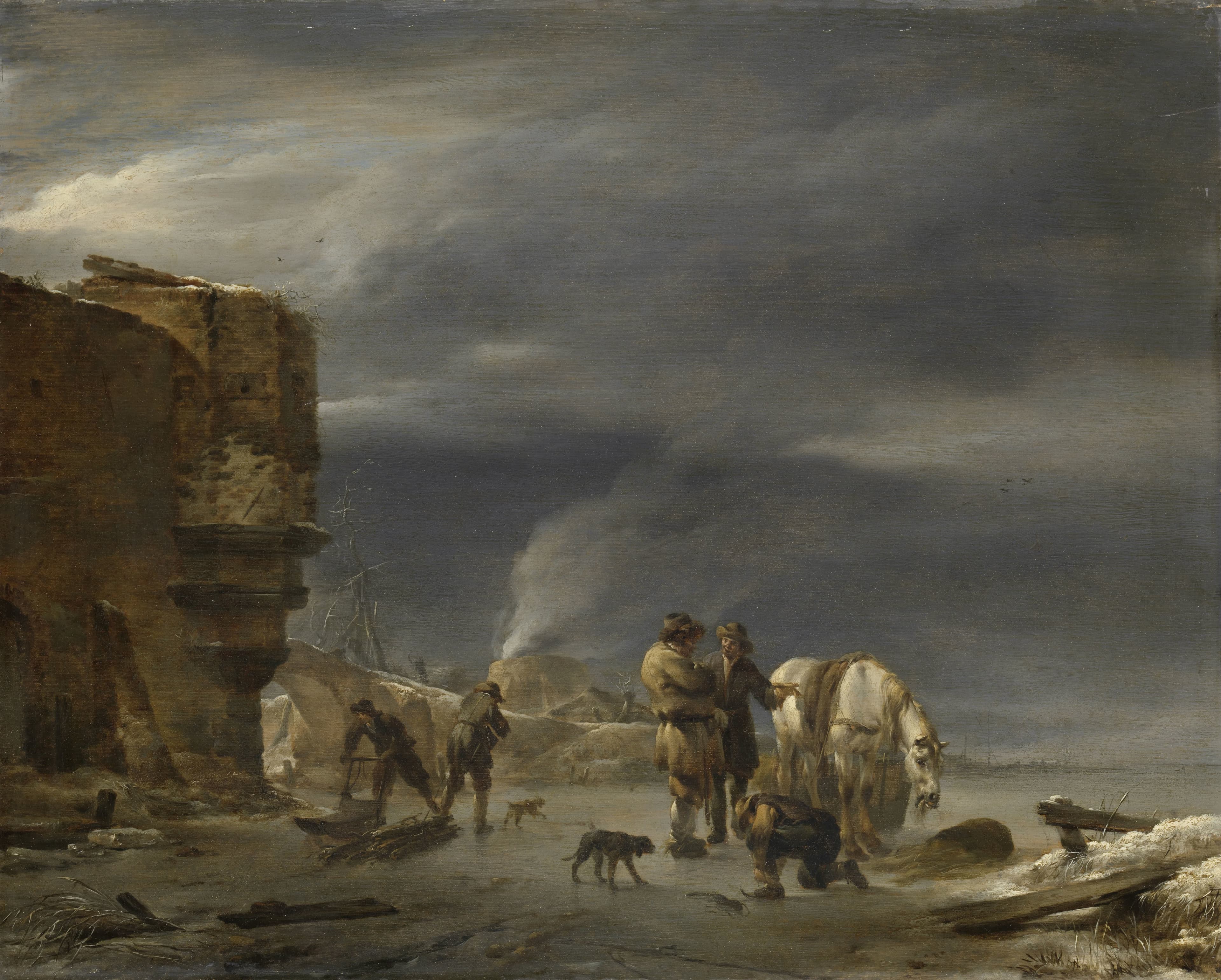 IJsgezicht nabij een stad — Nicolaes Pietersz Berchem