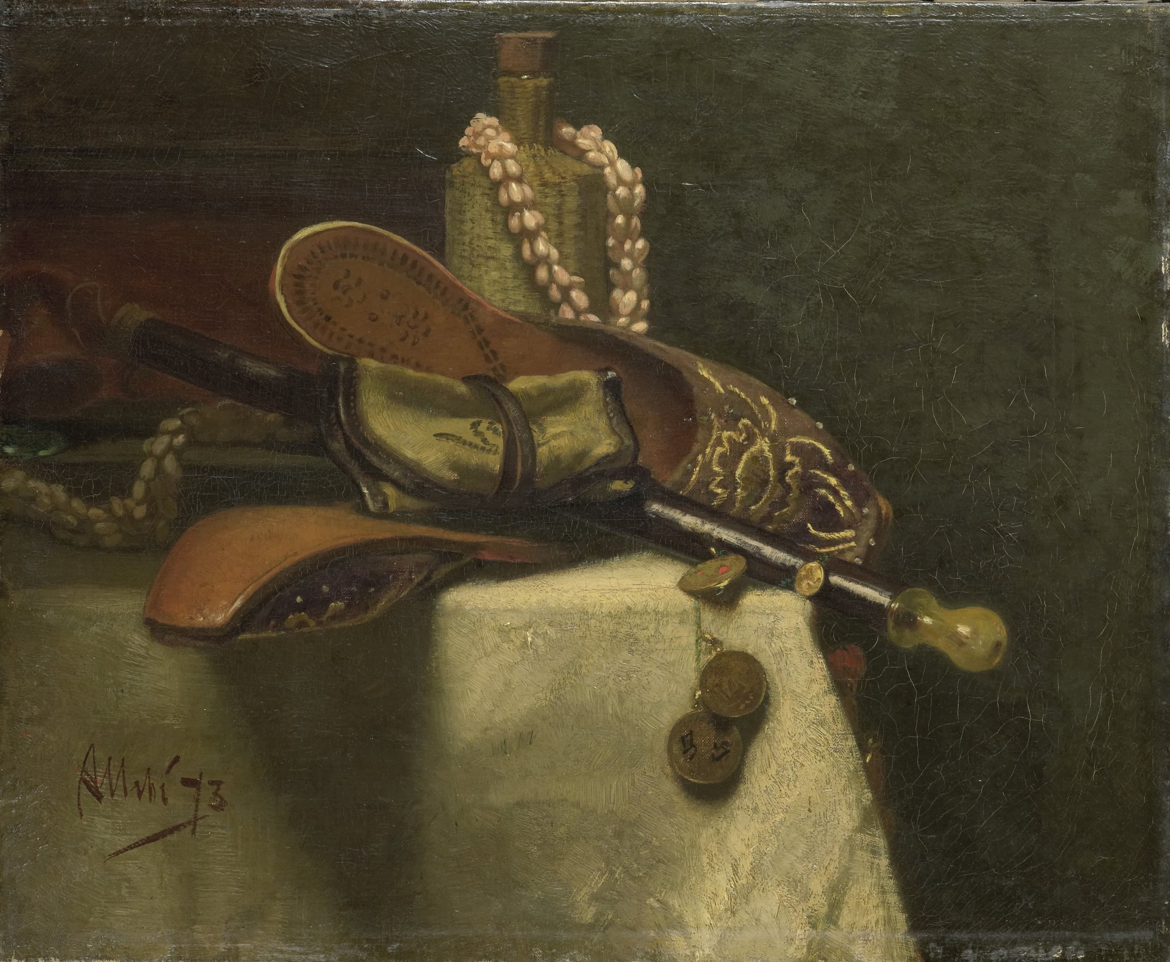 Stilleven met oosterse muilen — August Allebé