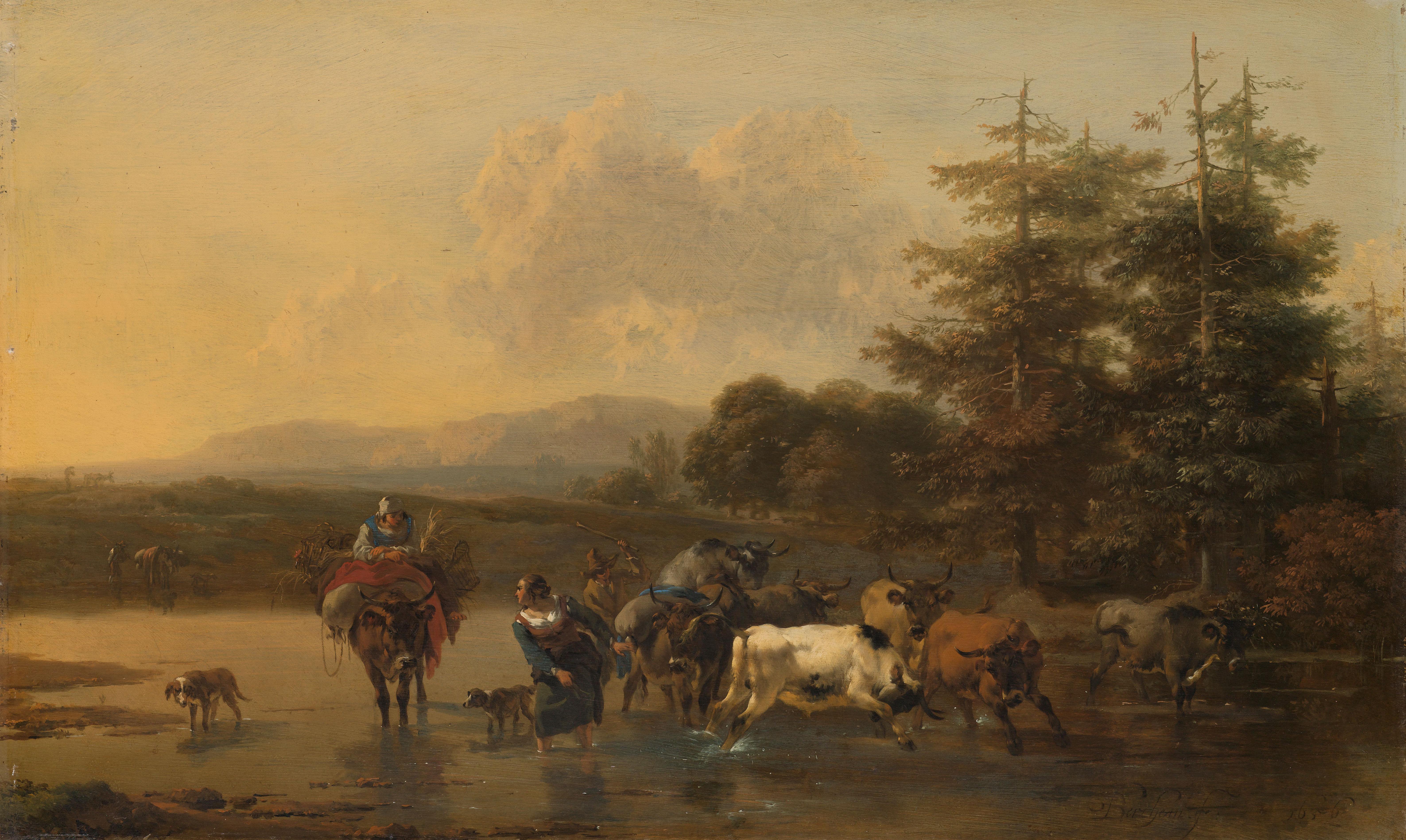 De ossendrift — Nicolaes Pietersz Berchem