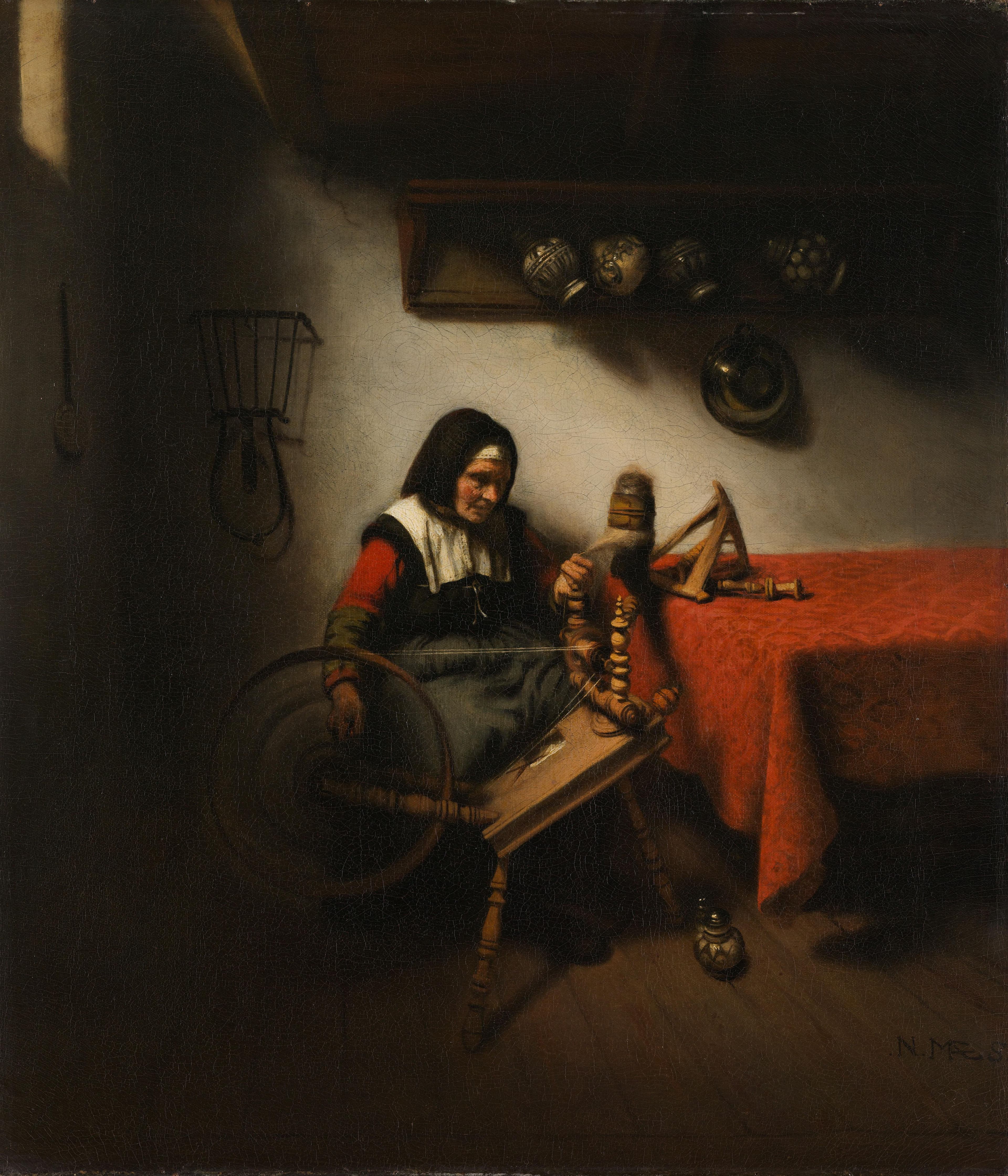 De spinster — Nicolaes Maes