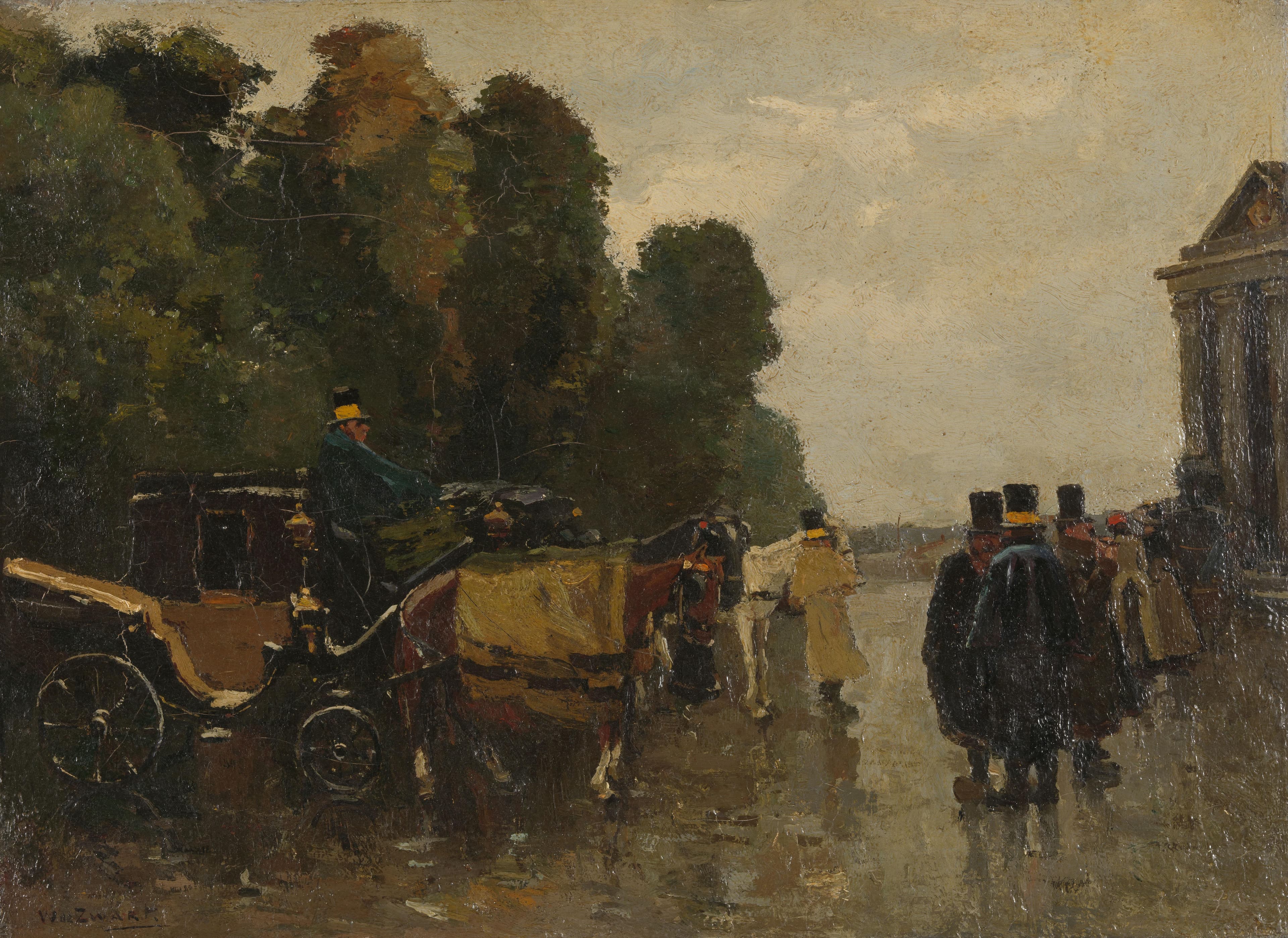 Carriages and Waiting Coachmen — Willem de Zwart