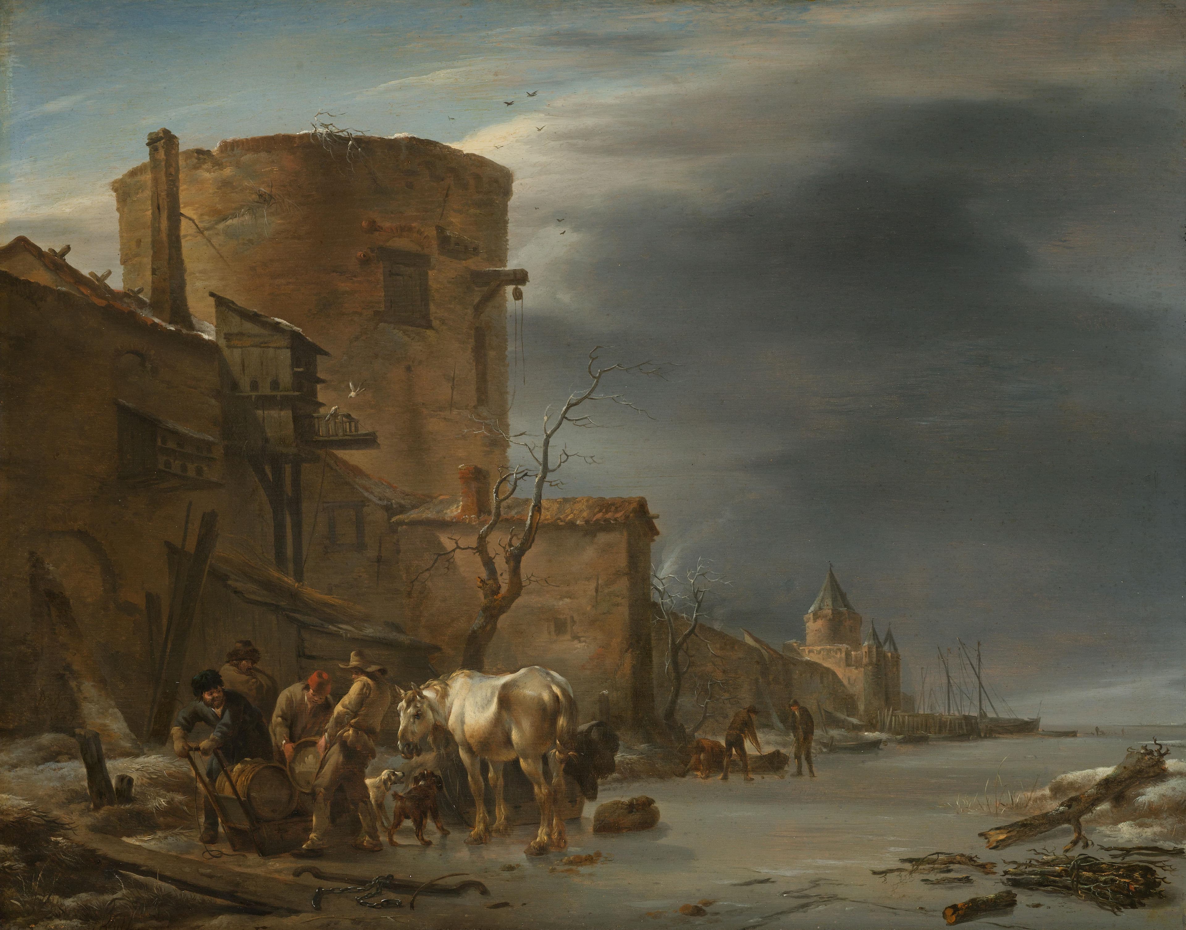 Stadswal van Haarlem in de winter — Nicolaes Pietersz Berchem