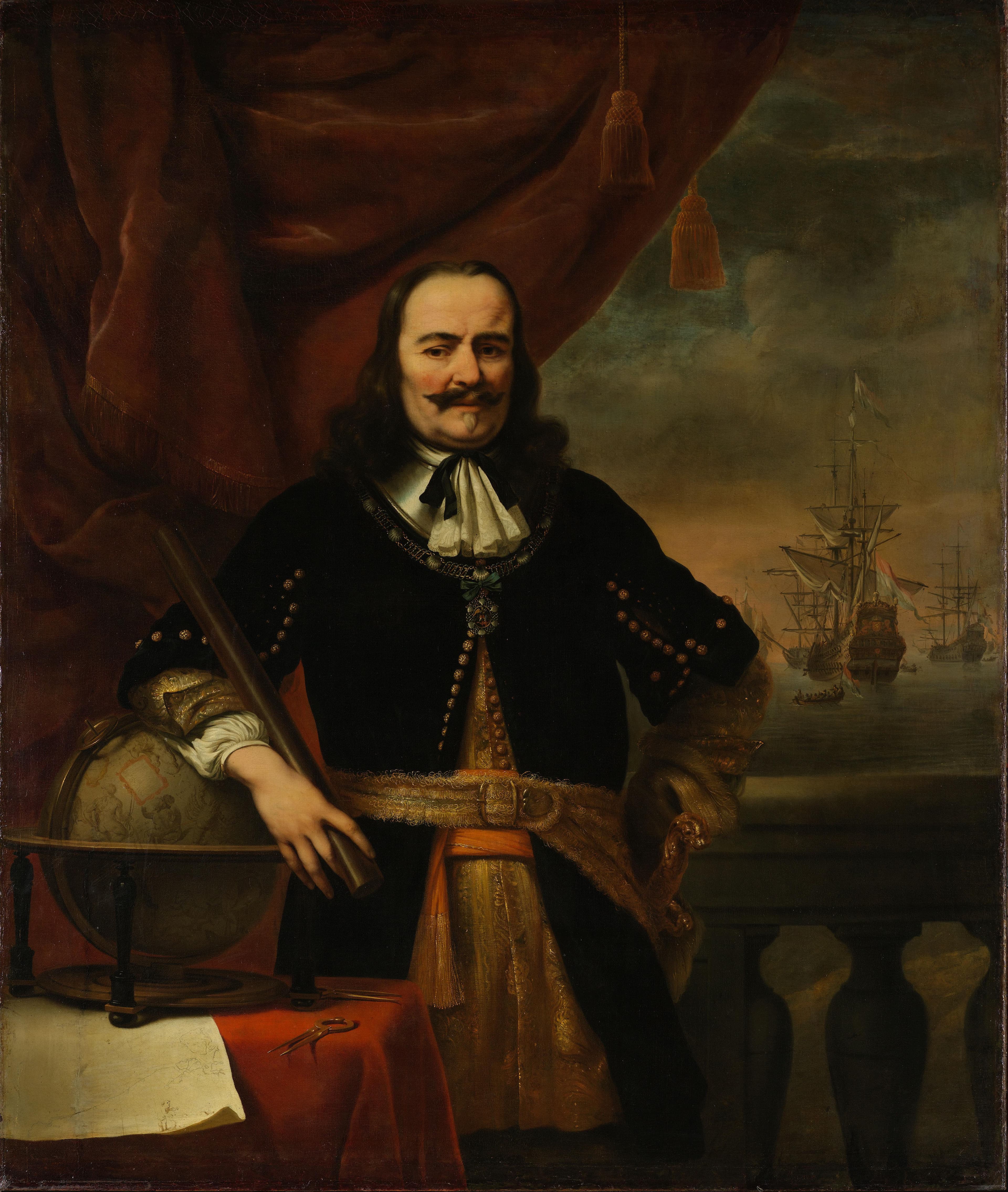 Portrait of Michiel Adriaenszoon de Ruyter (1607-1676), Vice Admiral — Ferdinand Bol
