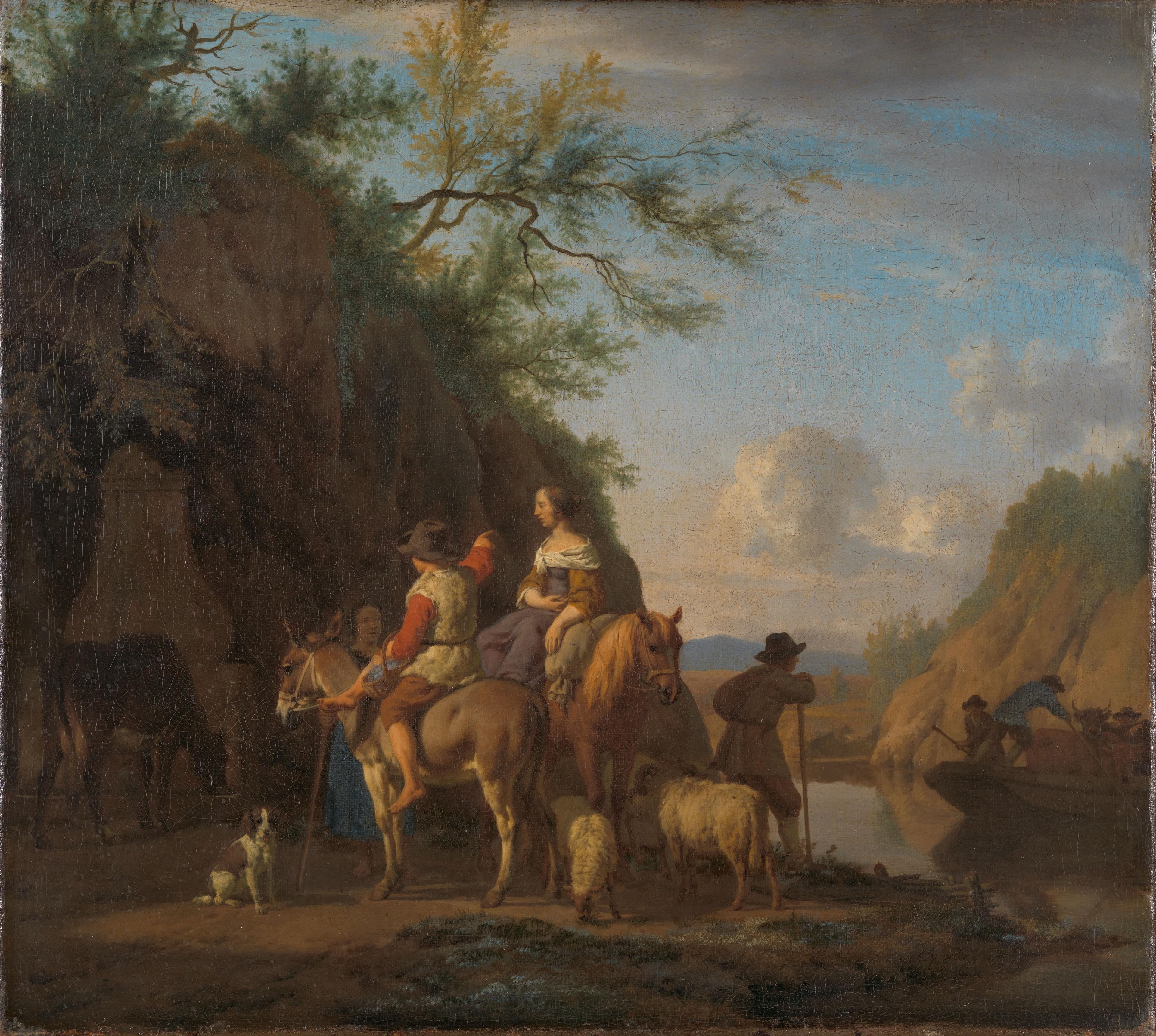 Het ponteveer — Adriaen van de Velde