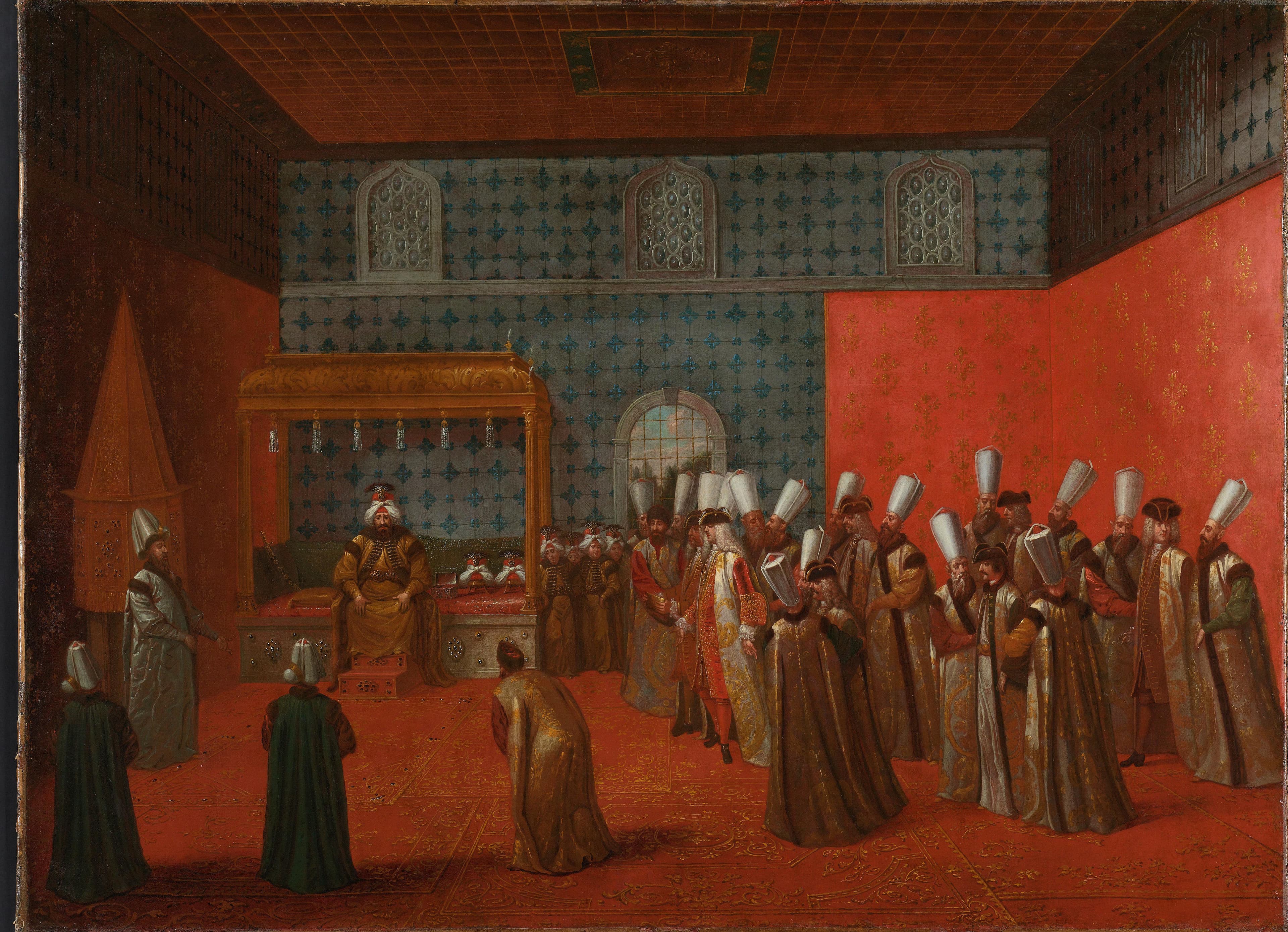 Ambassadeur Cornelis Calkoen op audiëntie bij sultan Ahmed III — Jean Baptiste Vanmour