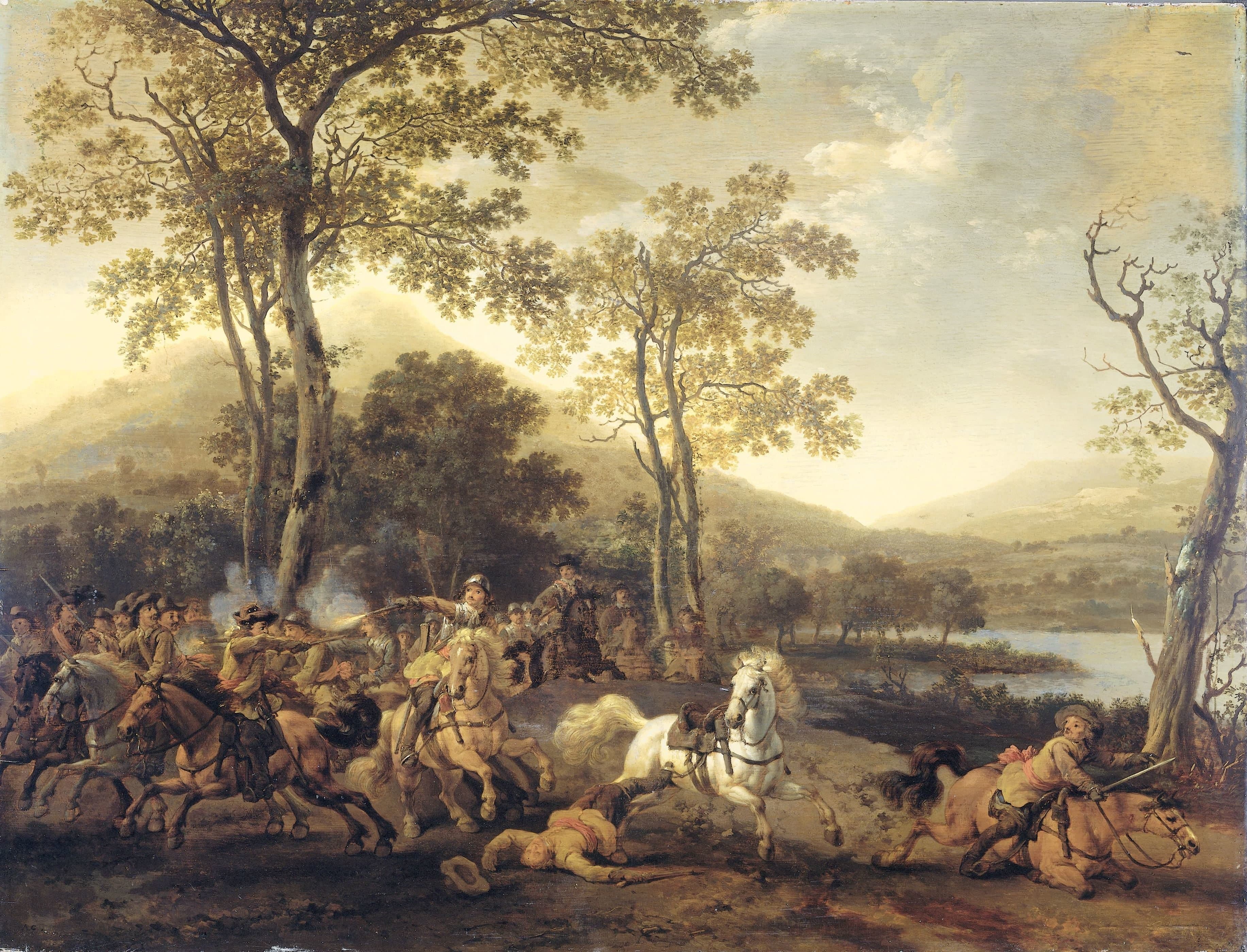 Ruitergevecht — Abraham van Calraet