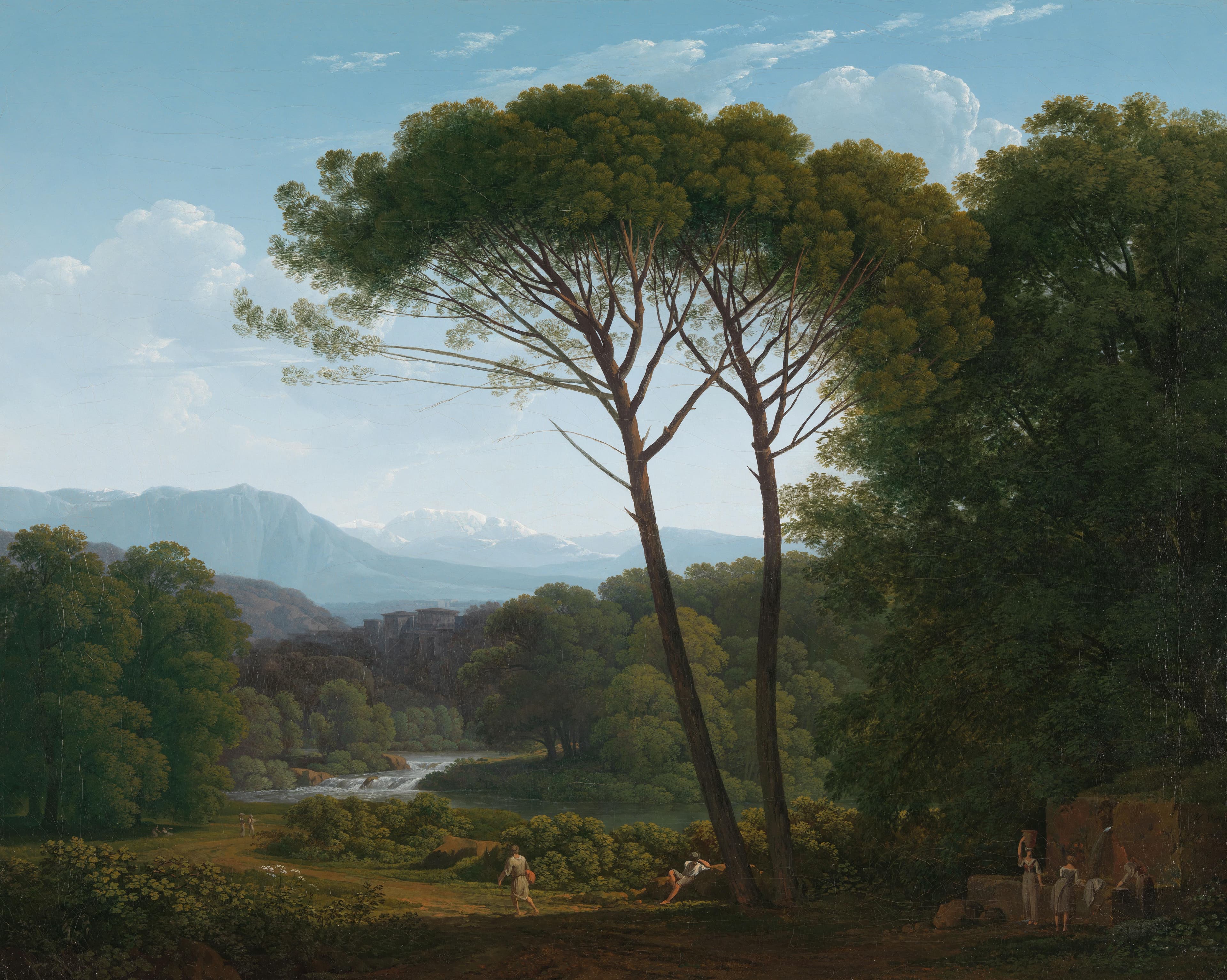 Italiaans landschap met pijnbomen — Hendrik Voogd