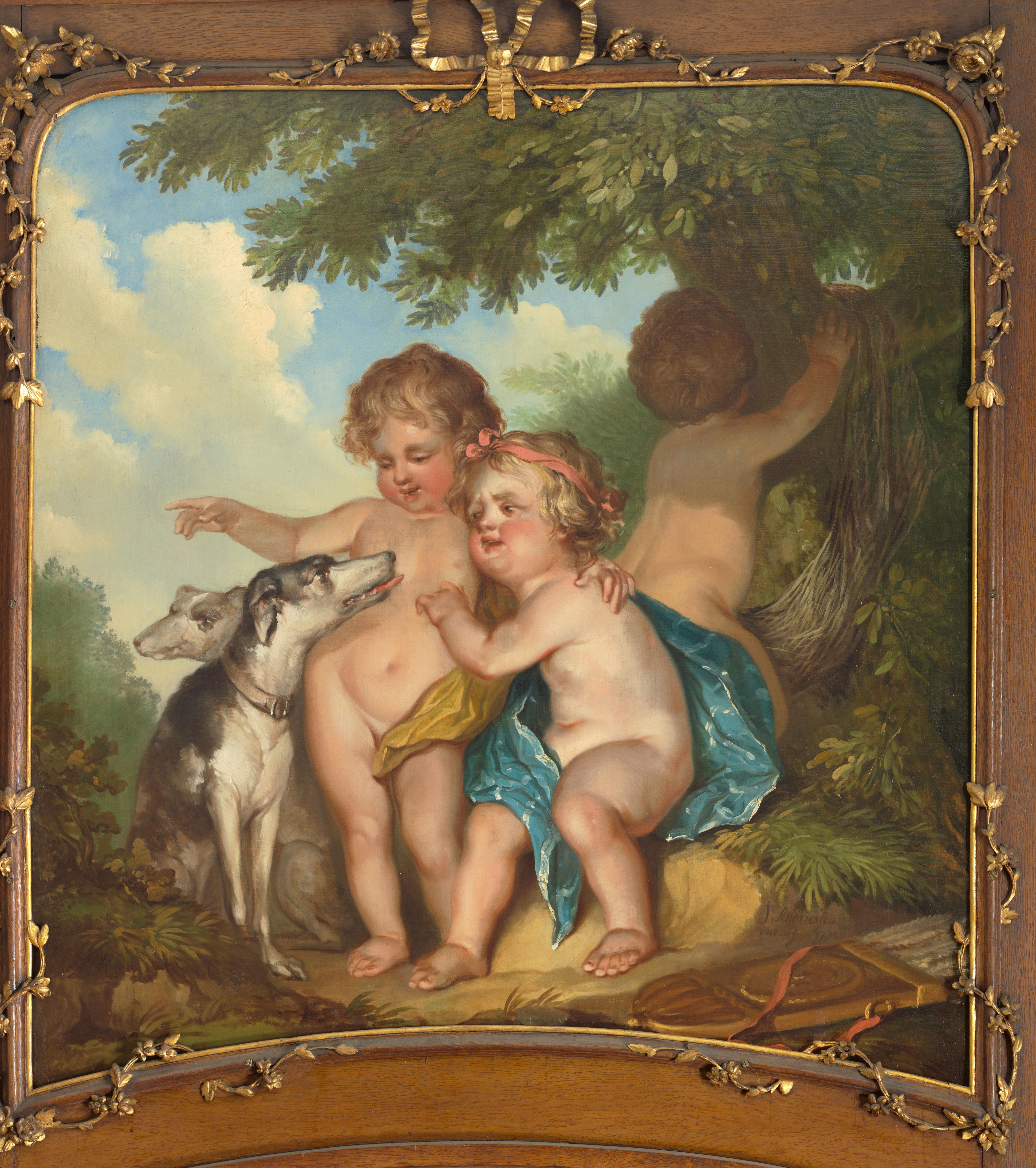 Drie kinderen met twee honden — Jurriaan Andriessen