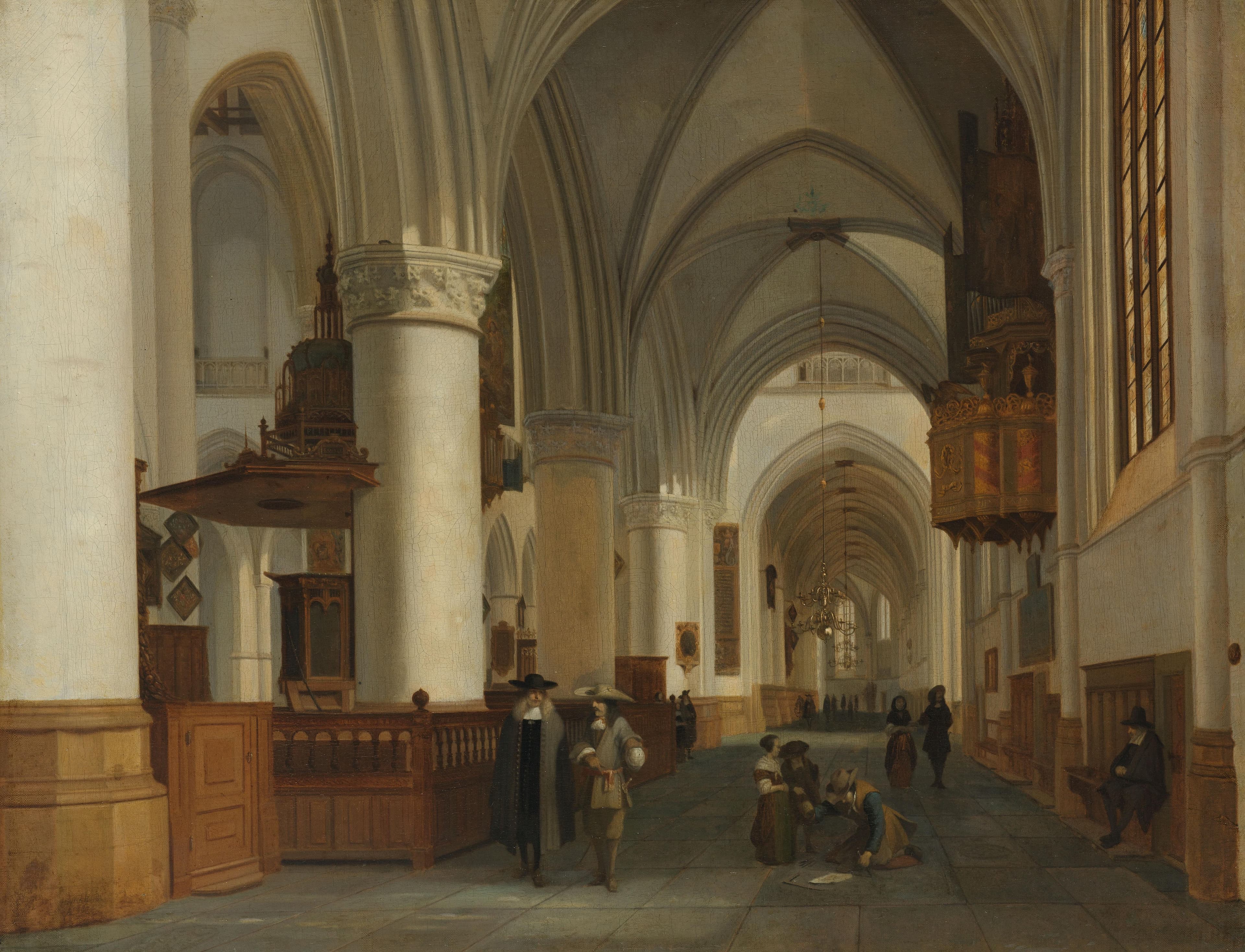 De Sint Bavokerk te Haarlem van binnen — Job Adriaensz Berckheyde
