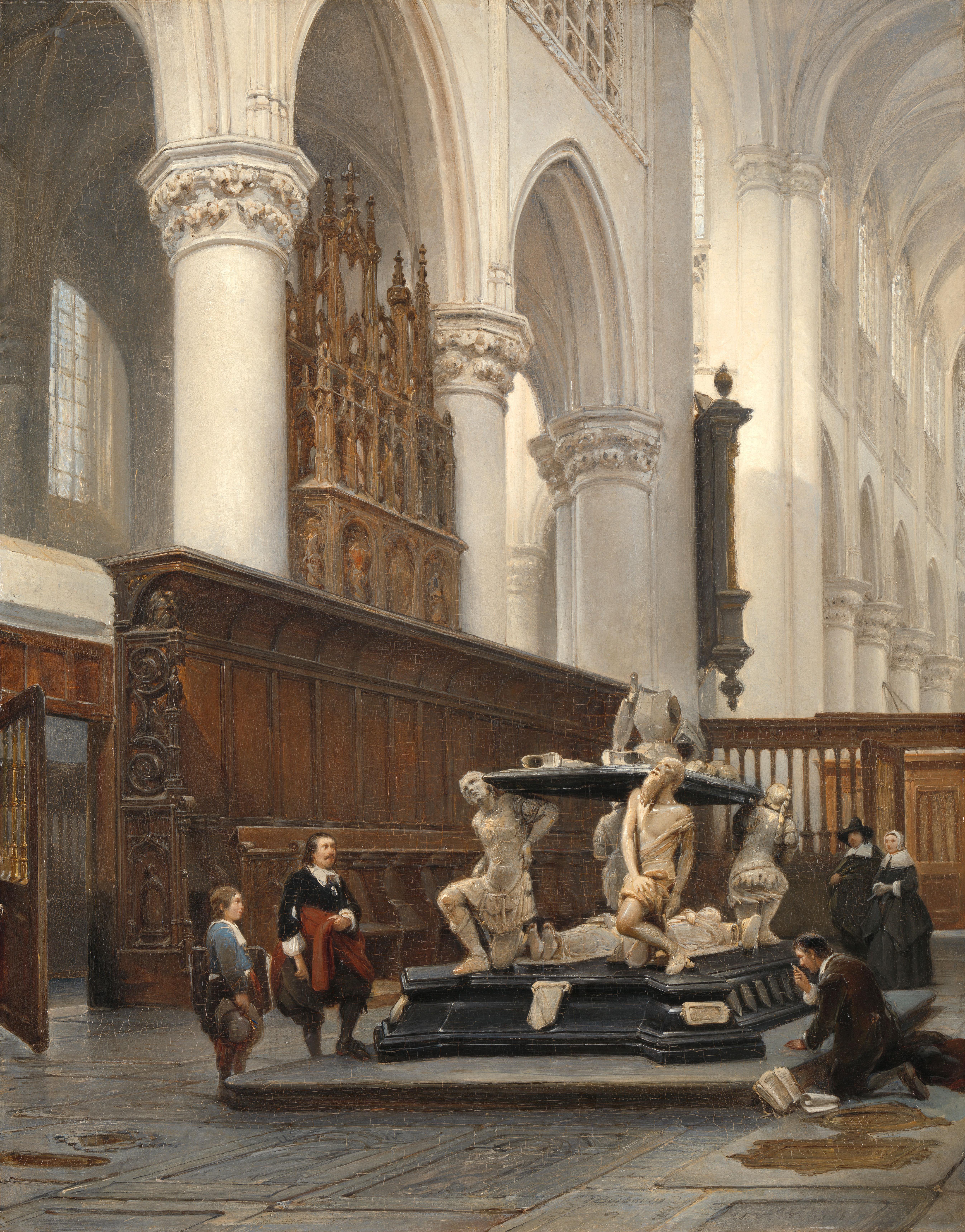 The Choir of the O.L.-Vrouwekerk in Breda with the Tomb of Engelbert II of Nassau — Johannes Bosboom
