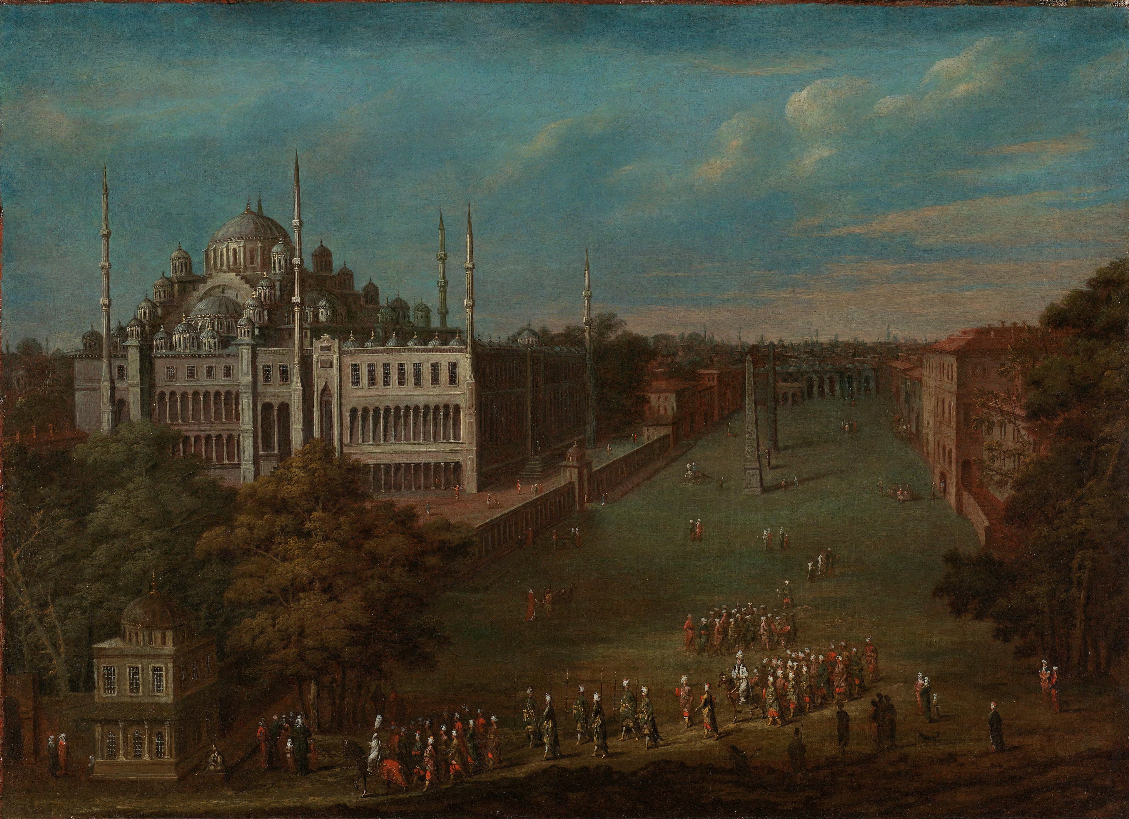 De grootvizier steekt de Atmeydanı (hippodroom) over — Jean Baptiste Vanmour