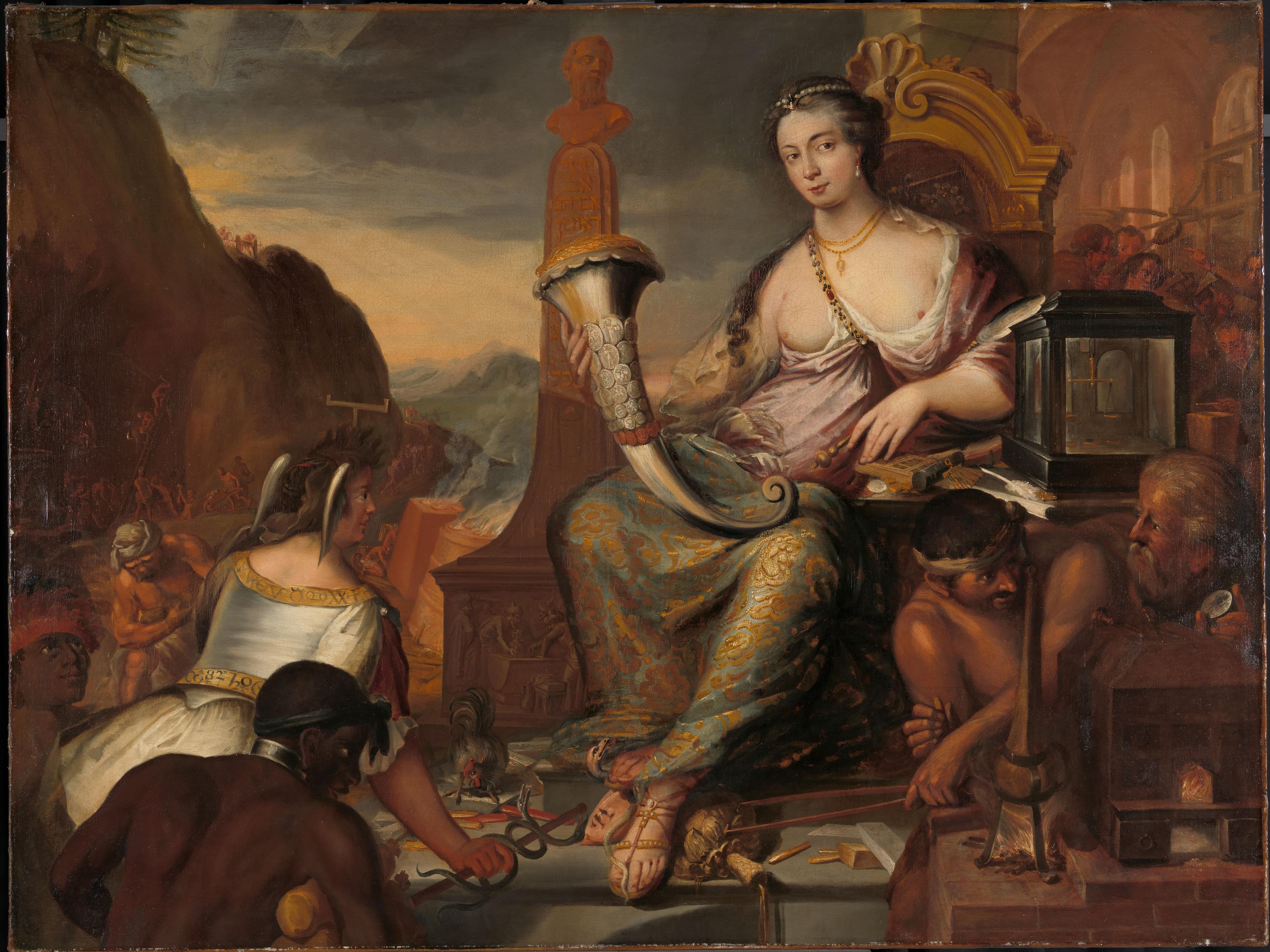 Zinnebeeldige voorstelling van het muntwezen — Romeyn de Hooghe