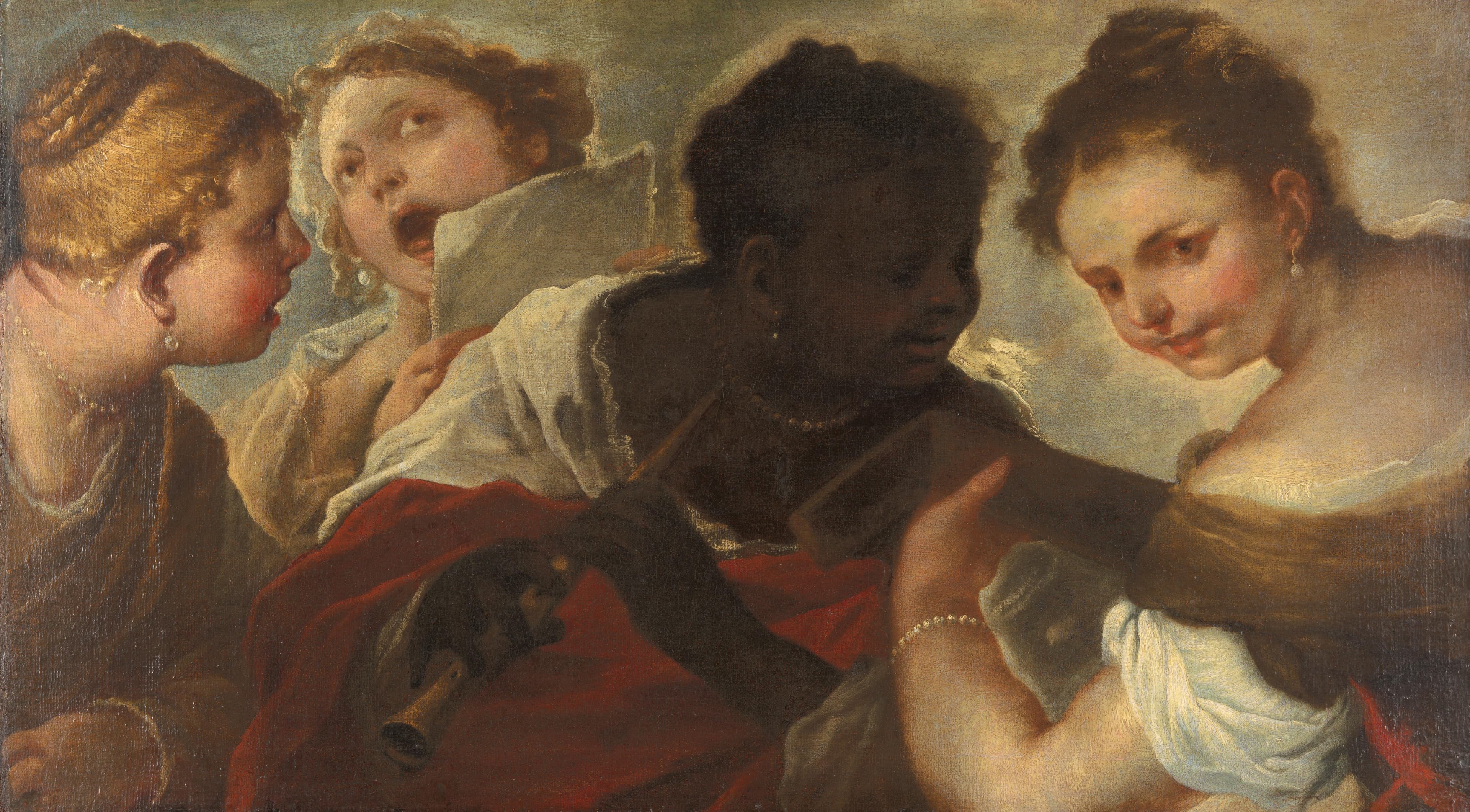 Vier musicerende vrouwen — Luca Giordano