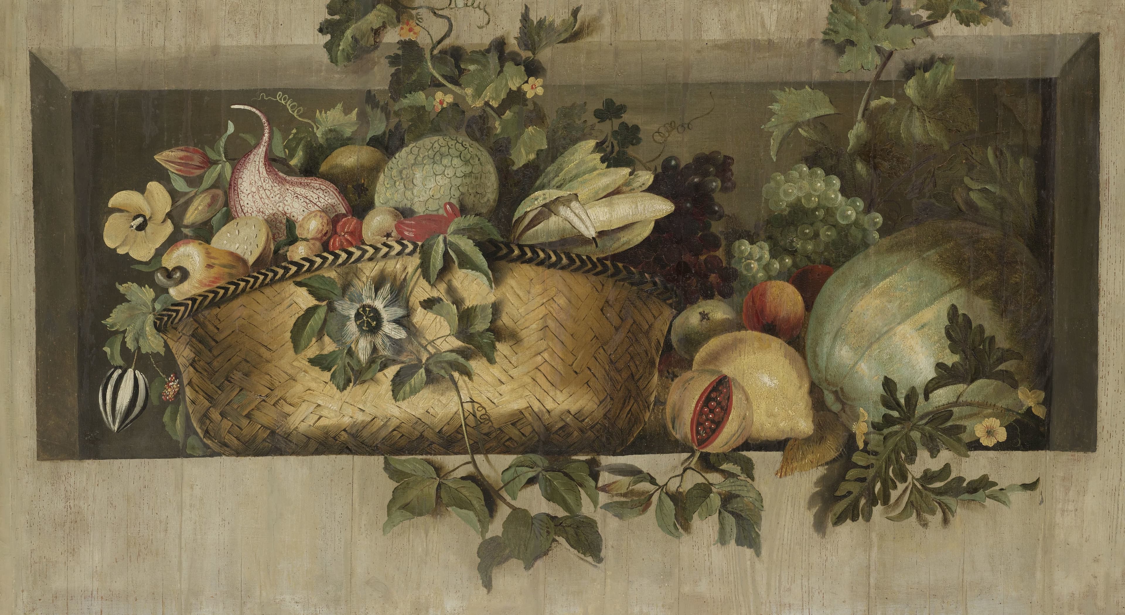 Still Life with Fruit and Flower Garlands — Jacob van Campen