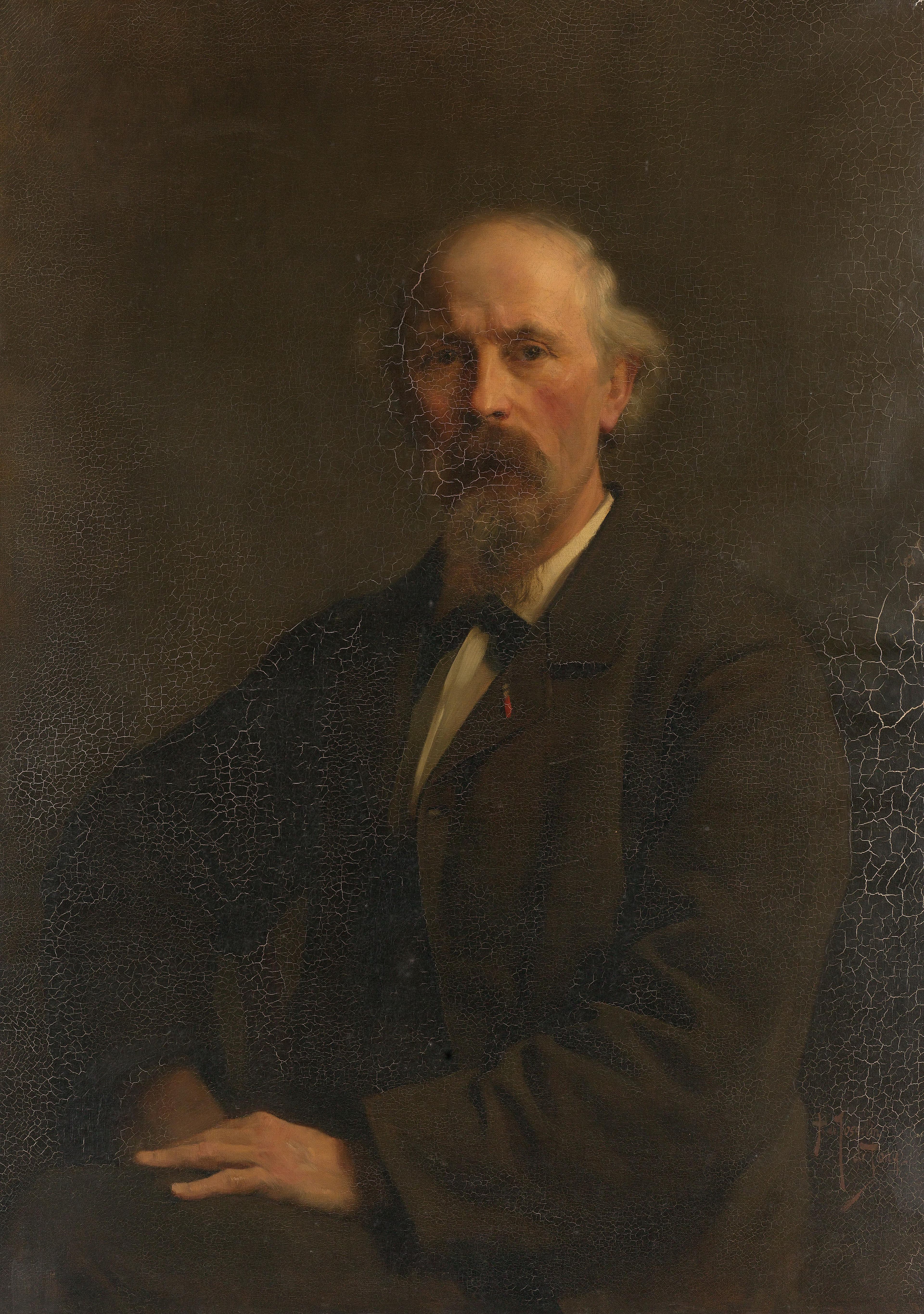 Portret van Pieter Stortenbeker (1828-1898), kunstschilder — Pieter de Josselin de Jong