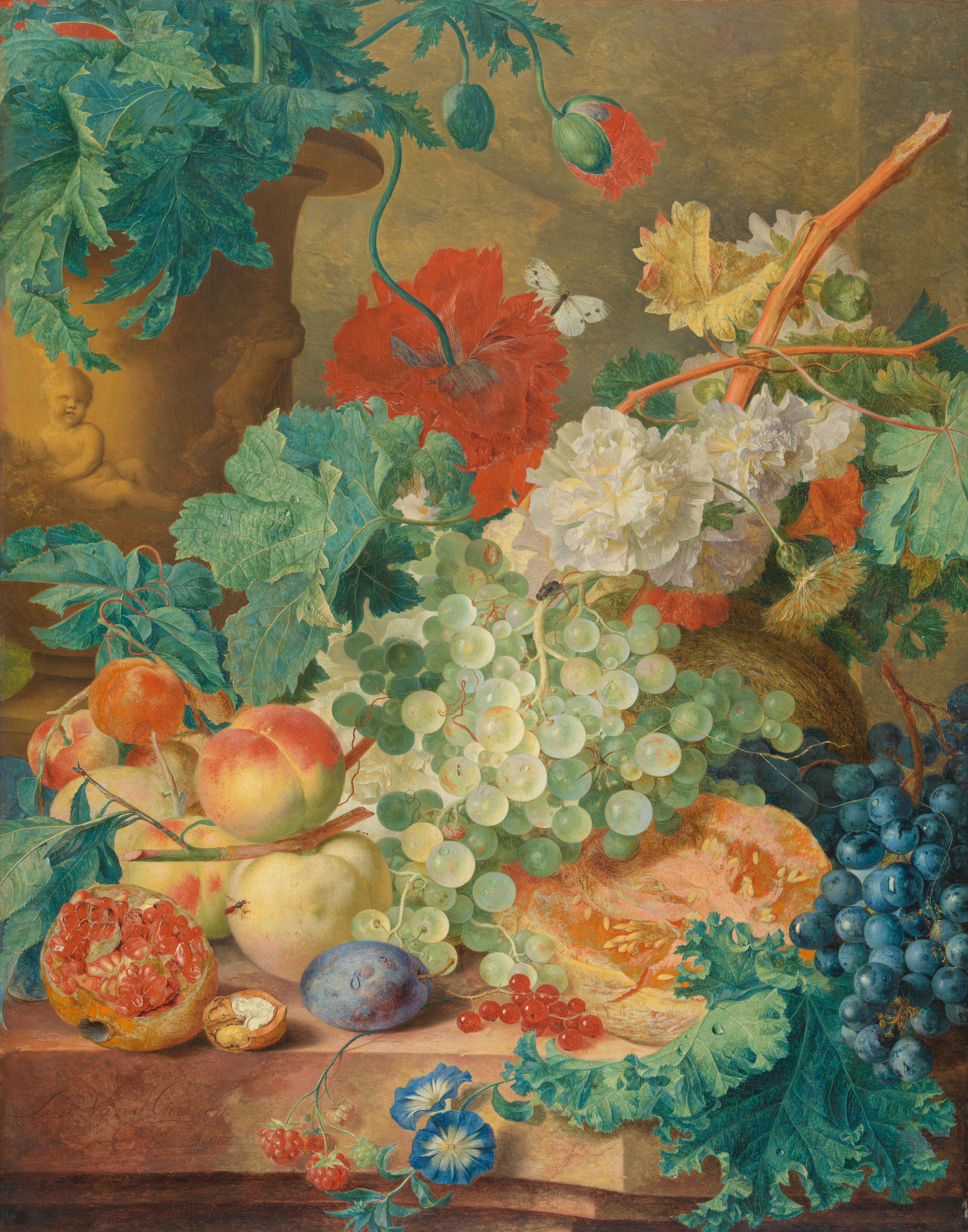 Stilleven met bloemen en vruchten — Jan van Huysum