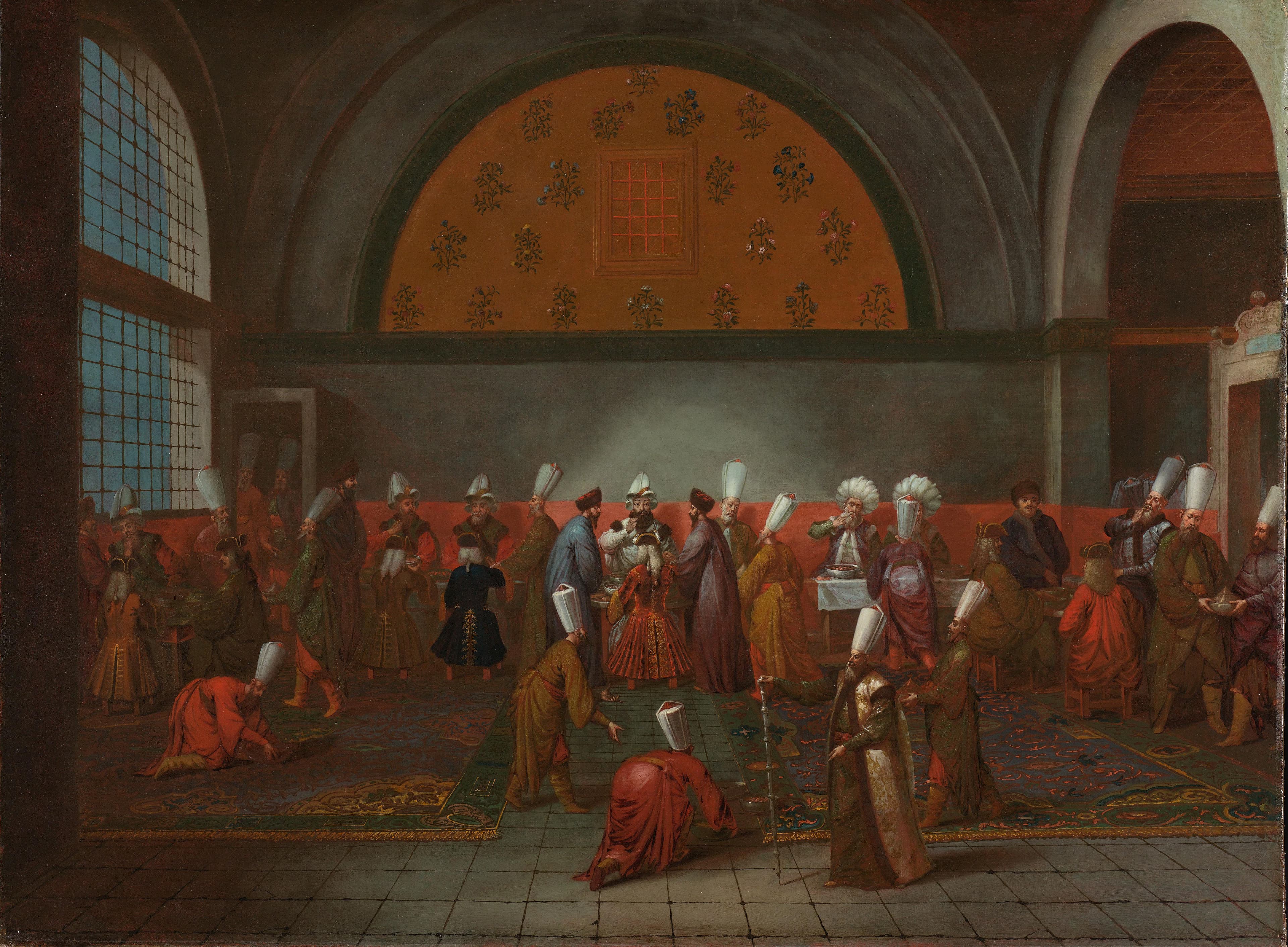 The Meal presented to Ambassador Cornelis Calkoen by the Grand Vizier in the name of Sultan Ahmed III, 14 September 1727 — Jean Baptiste Vanmour