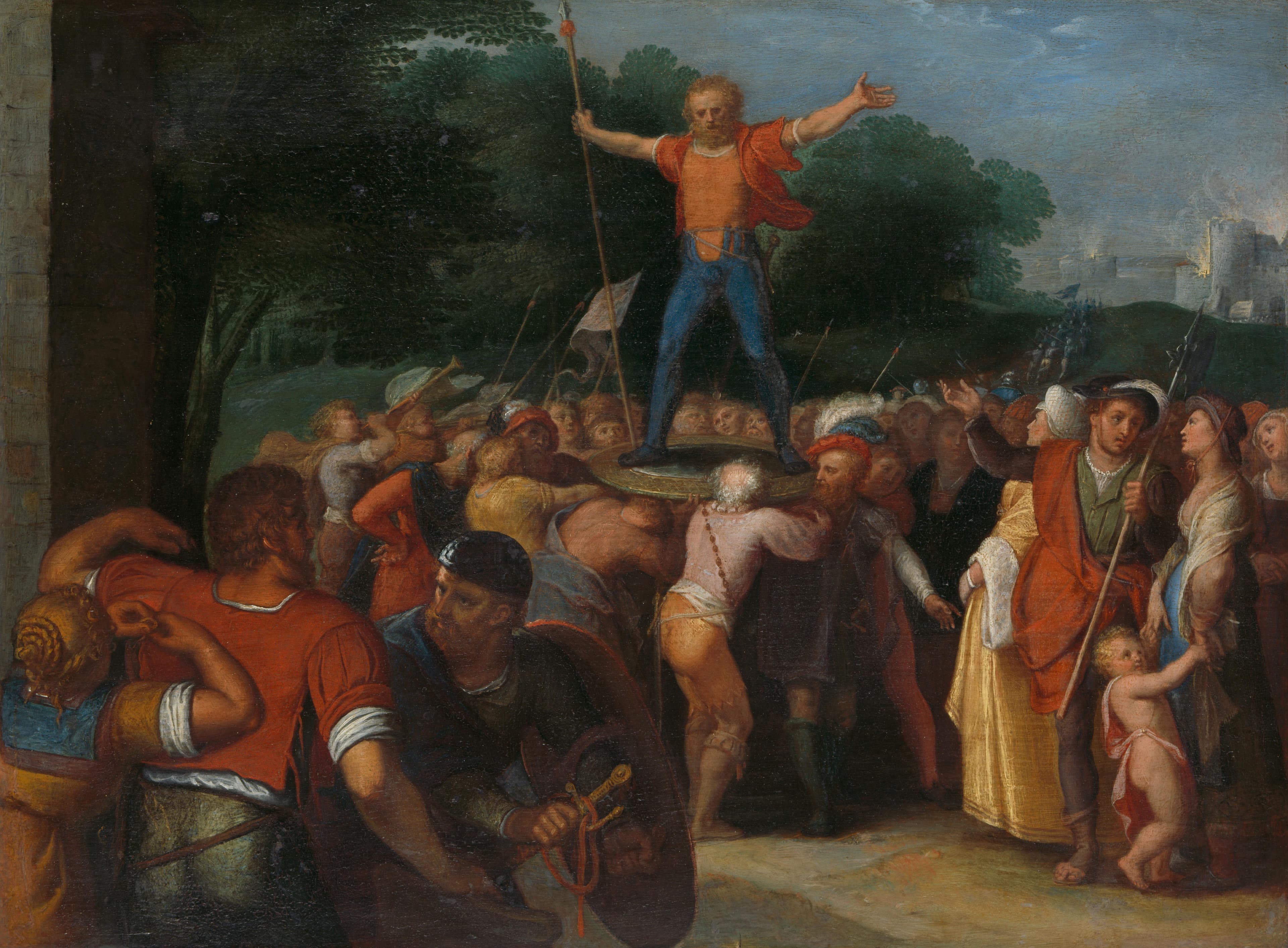 Brinio op het schild geheven — Otto van Veen