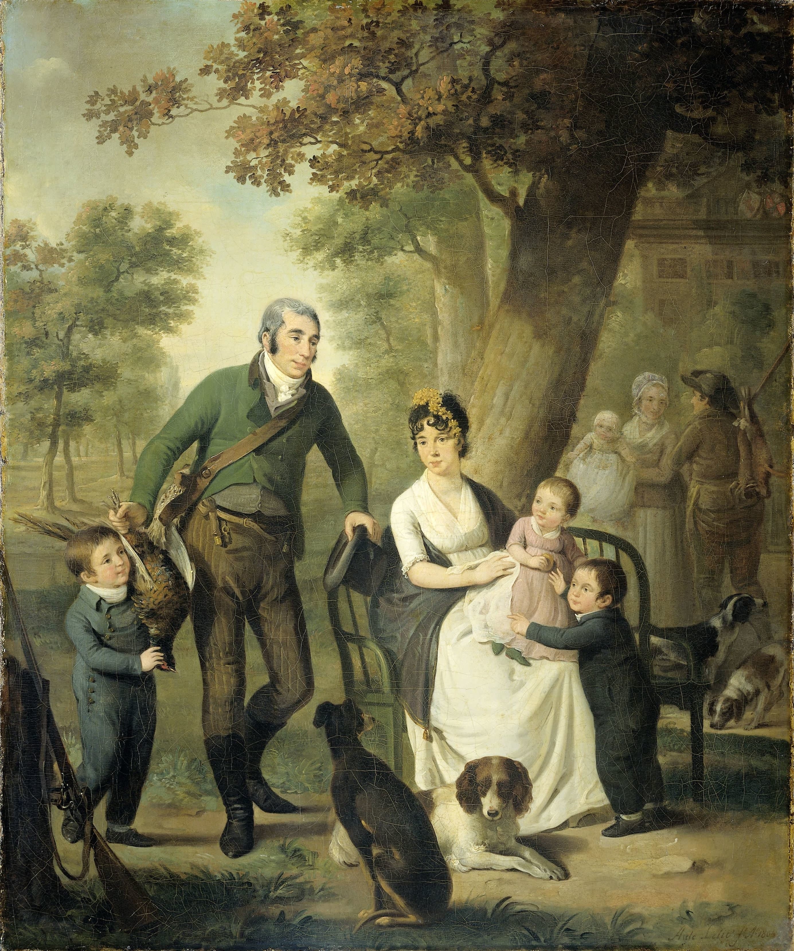 Jonkheer Gysbert Carel Rutger Reinier van Brienen van Ramerus(1771-1821), with his Wife and four of their Children — Adriaan de Lelie