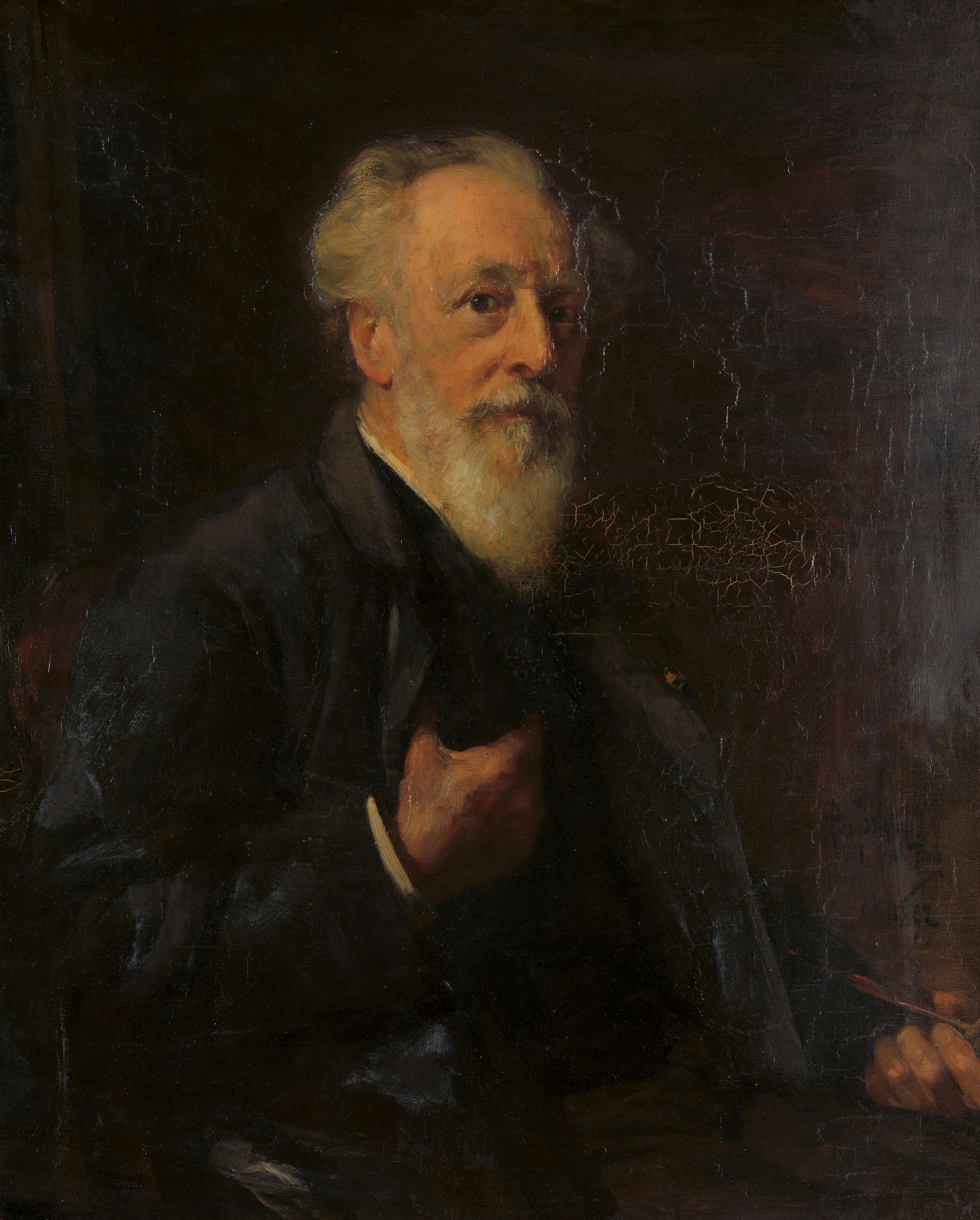 Portret van J.A.B. Stroebel (1821-1905), kunstschilder — Pieter de Josselin de Jong
