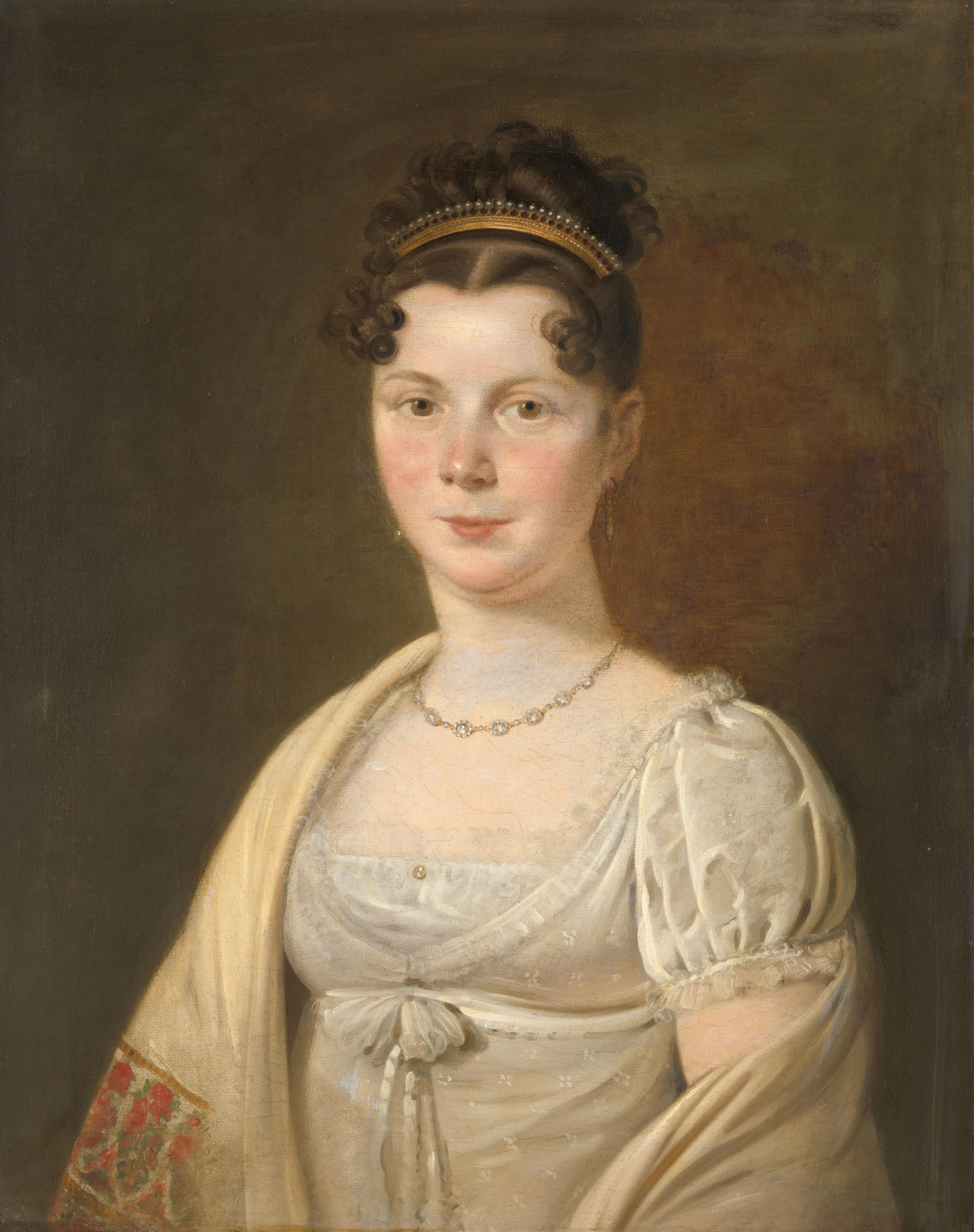 Portret van Wilhelmina Maria Haack (1786-1857). Vierde echtgenote van Gerrit Verdooren — Adriaan de Lelie