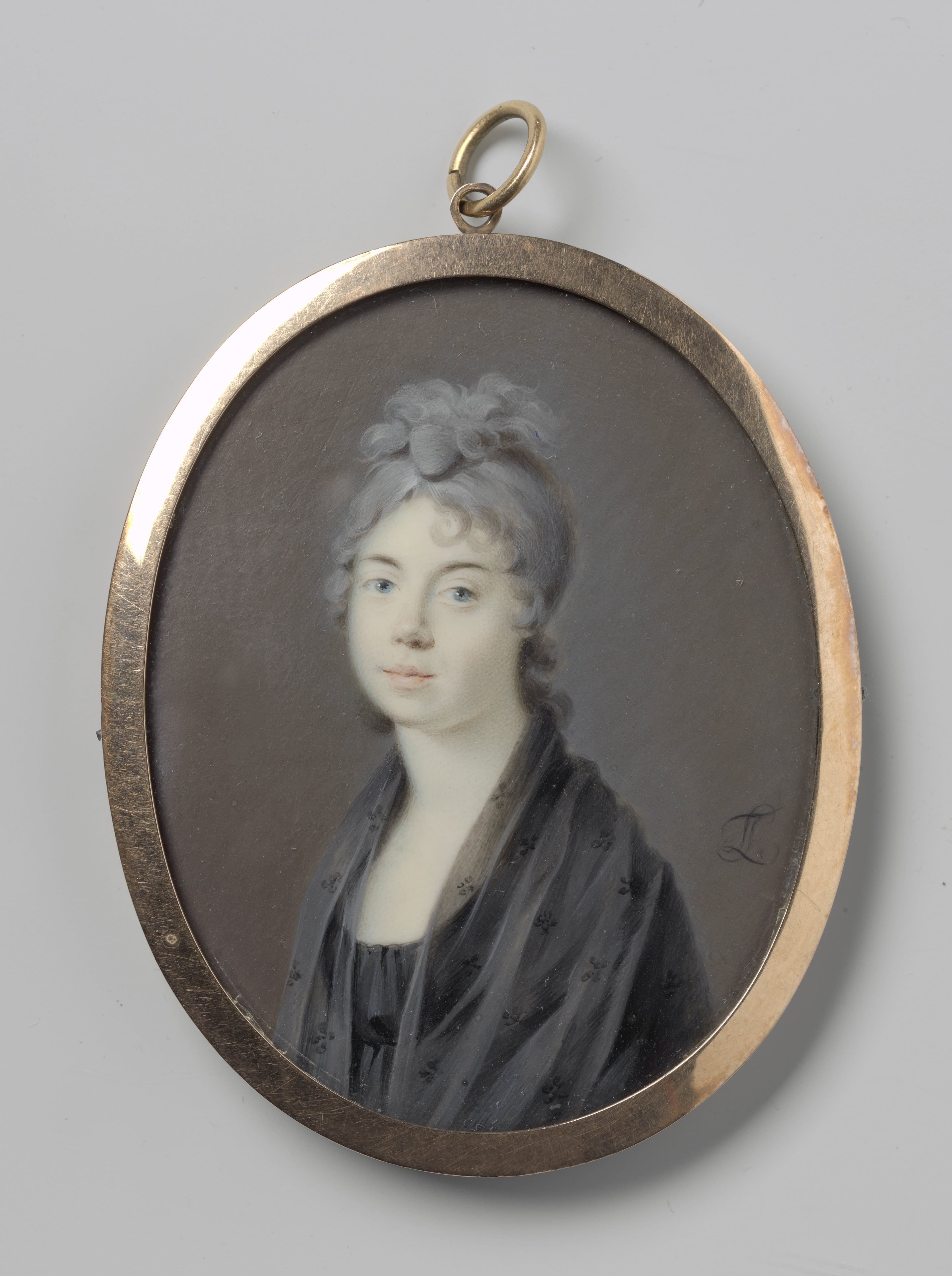 Portret van een vrouw met een zwarte sjaal — Leonardus Temminck