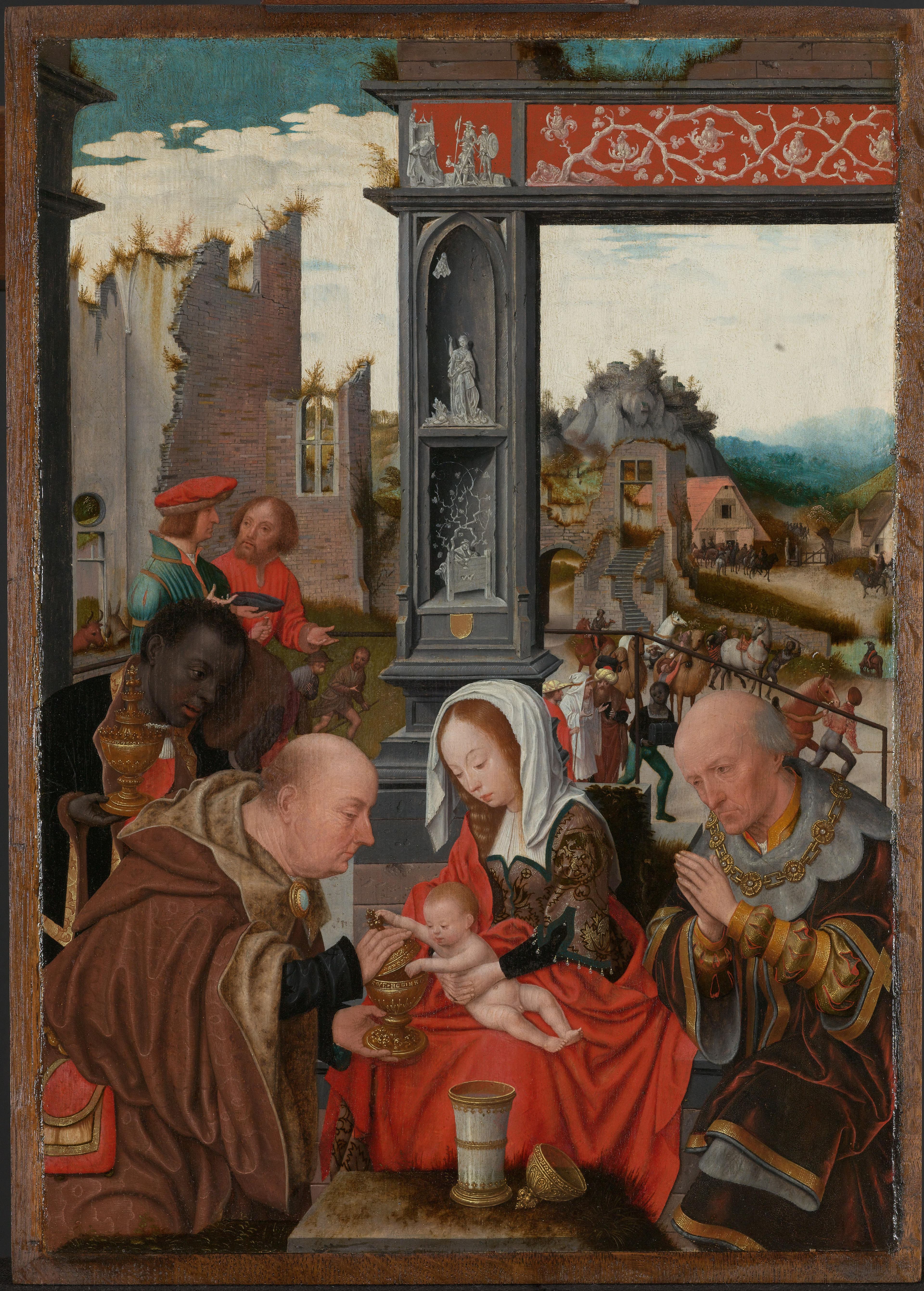 De aanbidding van de koningen — Jan Jansz Mostaert
