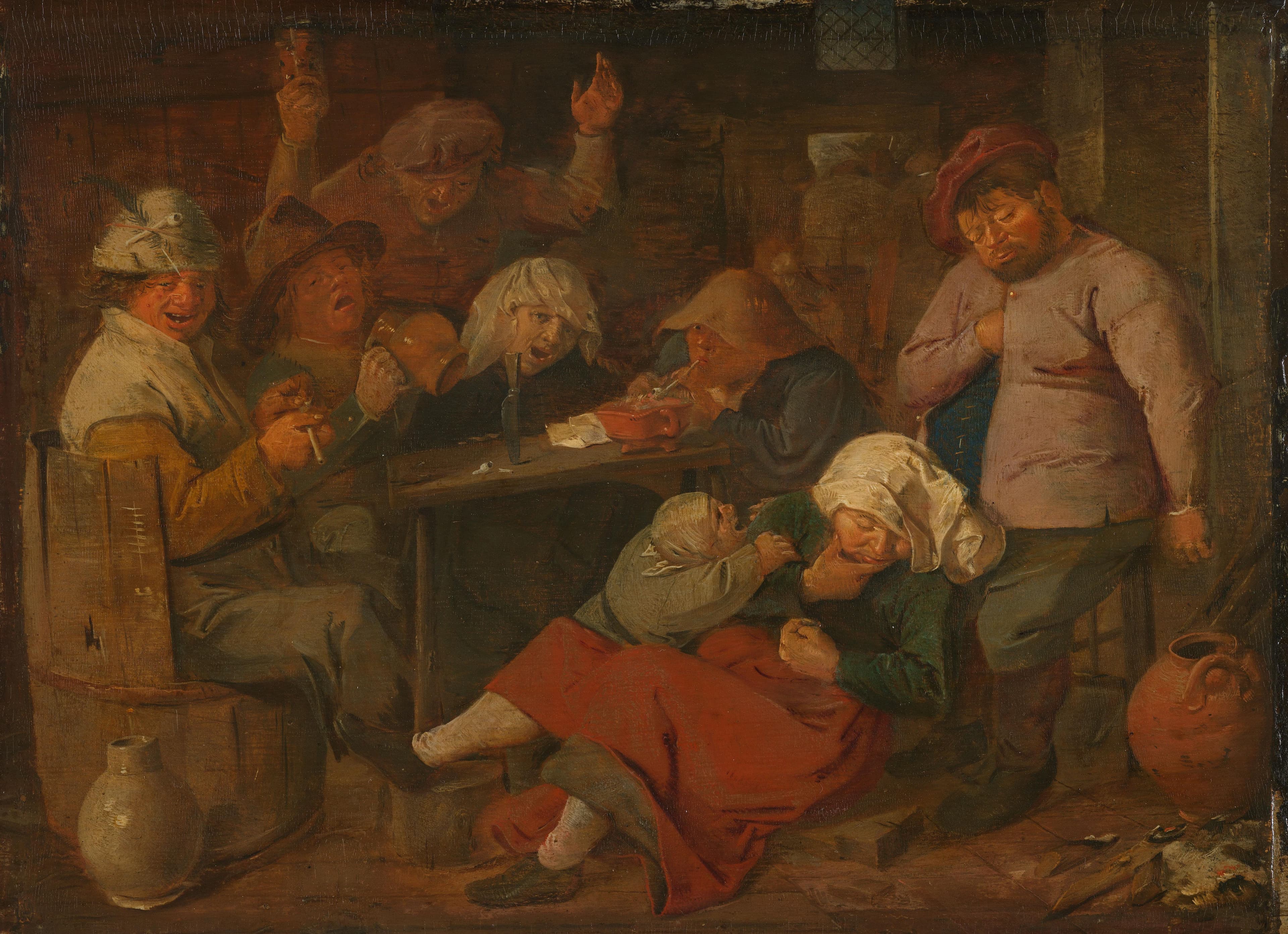 Poor Folk Drinking in a Tavern — Adriaen Brouwer