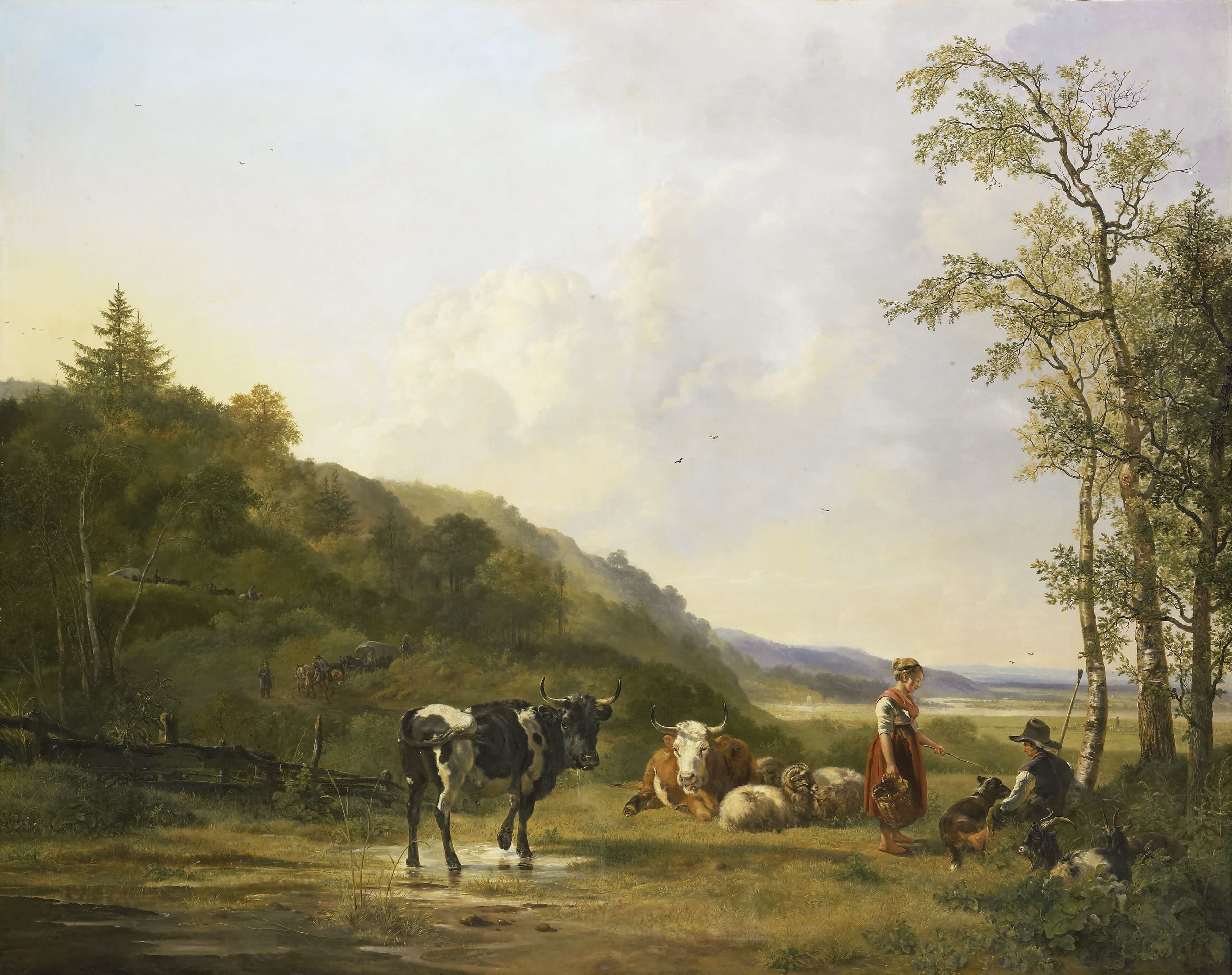 Landschap met herders en vee — Pieter Gerardus van Os