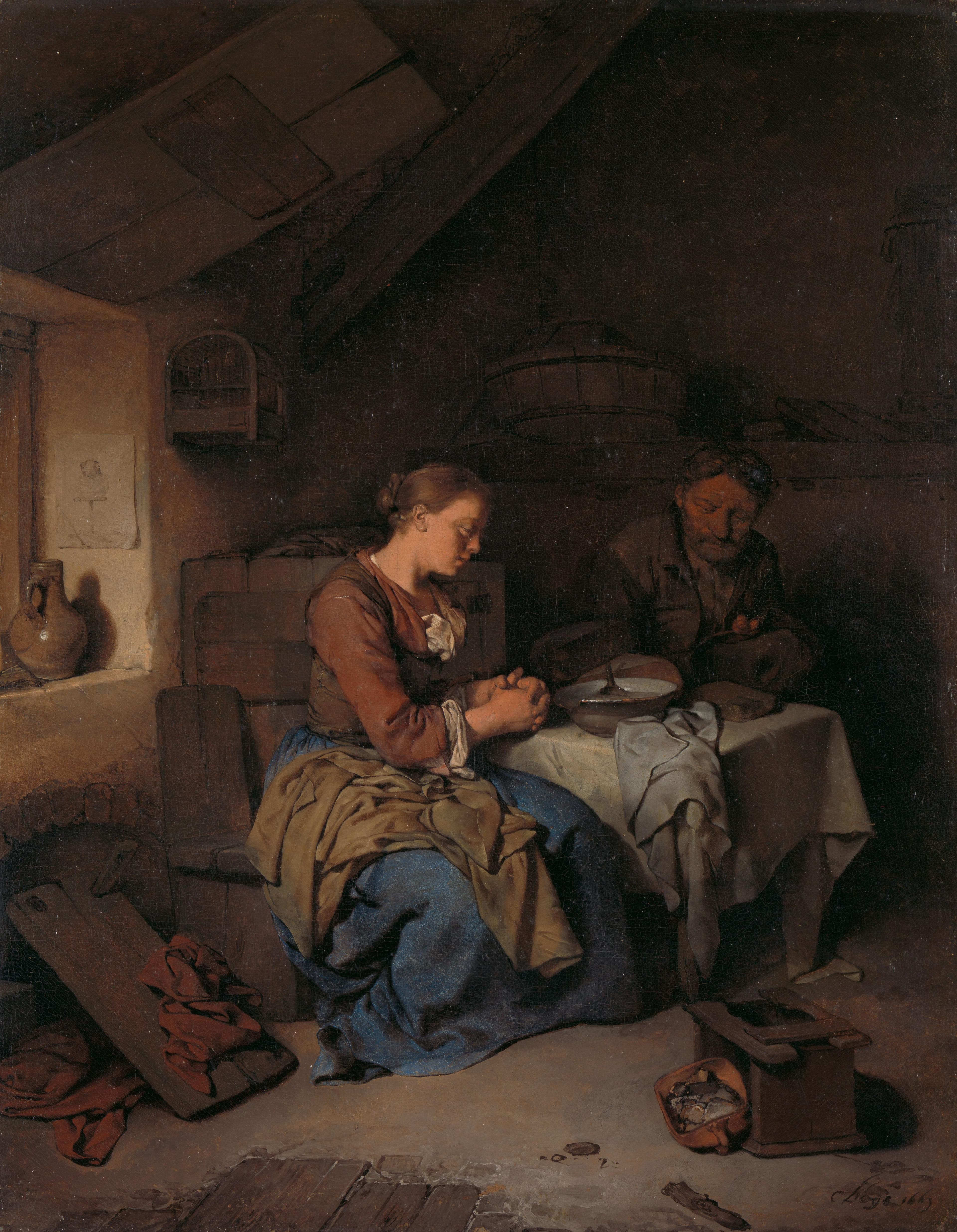 Saying Grace — Cornelis Pietersz. Bega