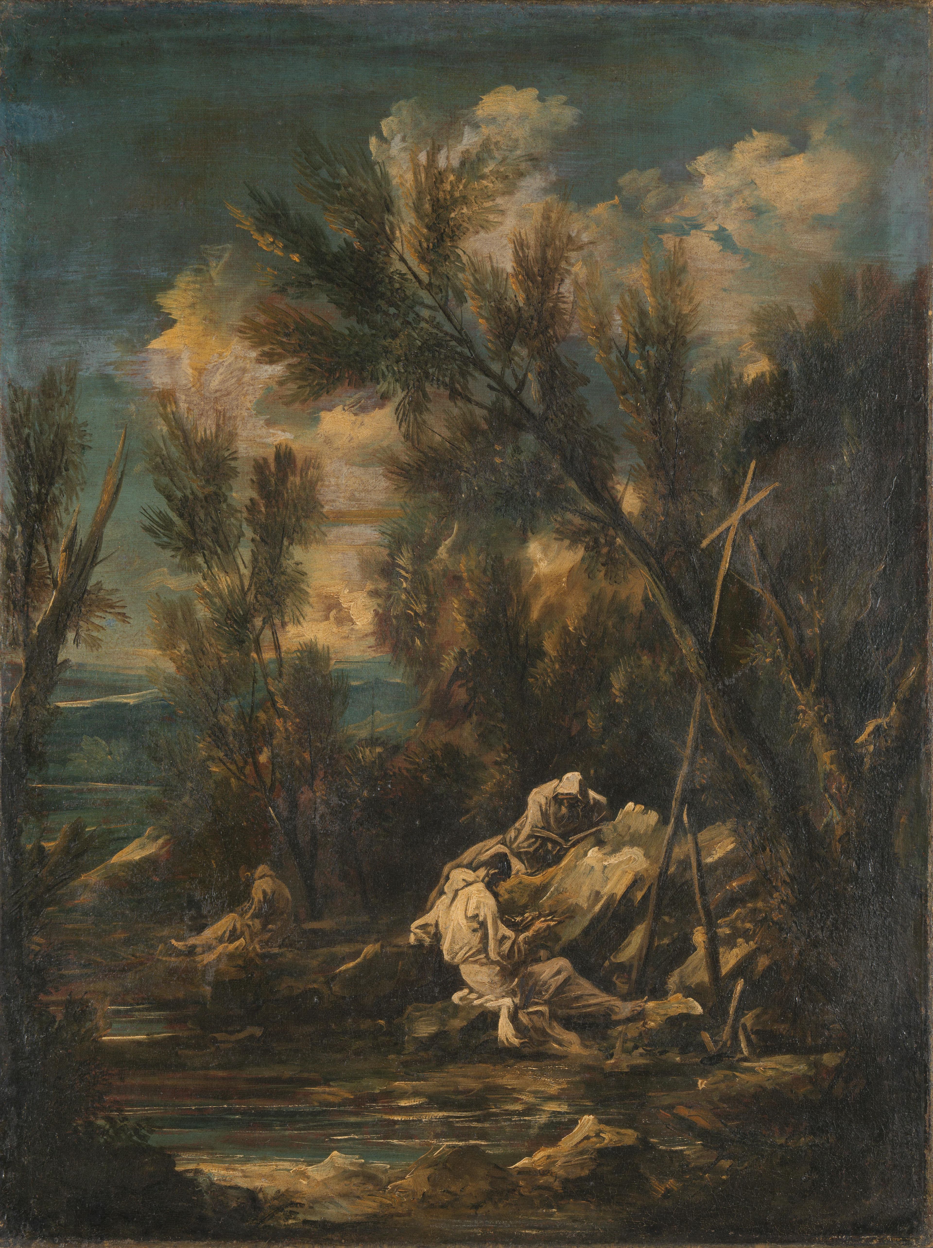 Carthusian Monks in a Landscape — Alessandro Magnasco