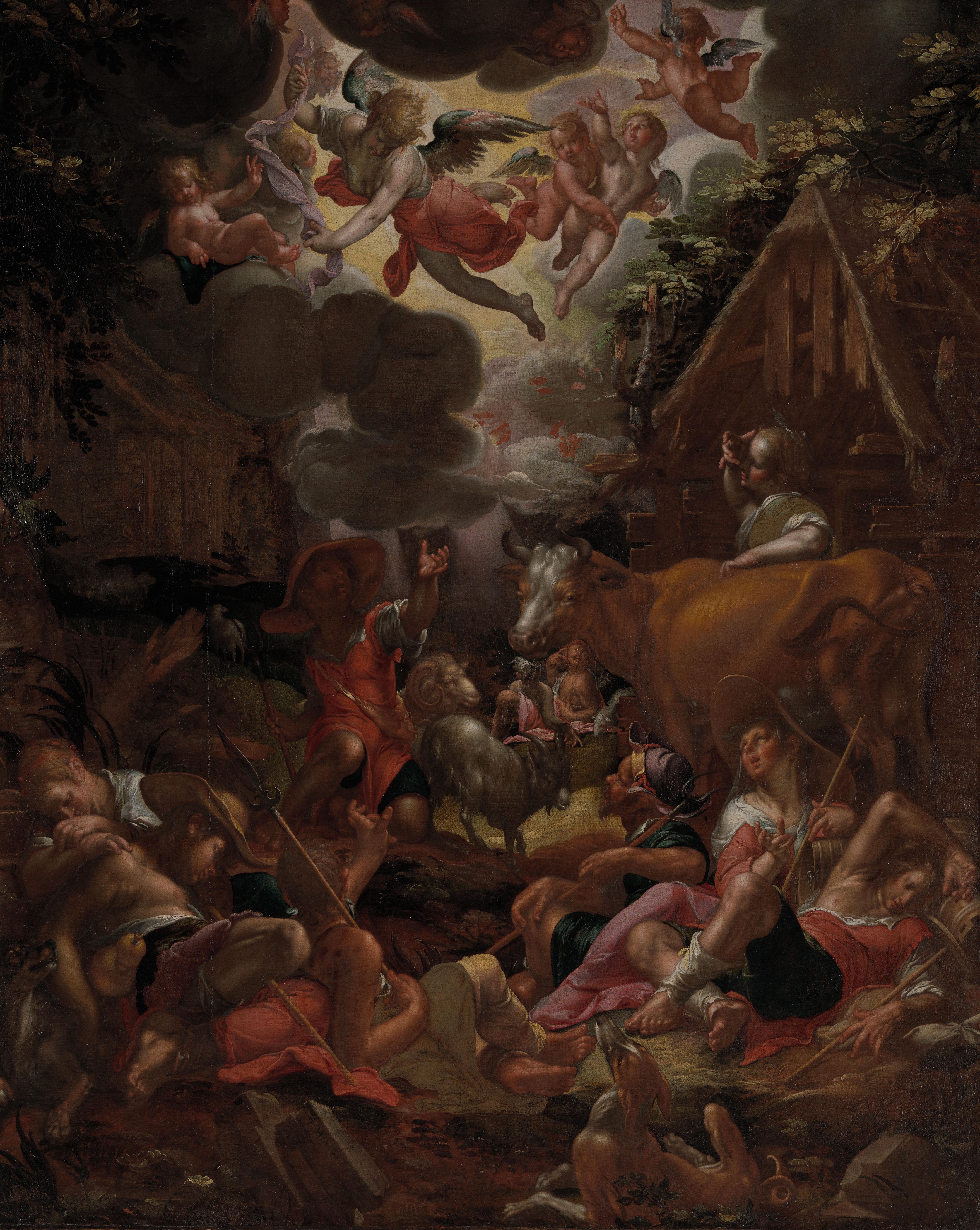 De verkondiging aan de herders — Joachim Wtewael