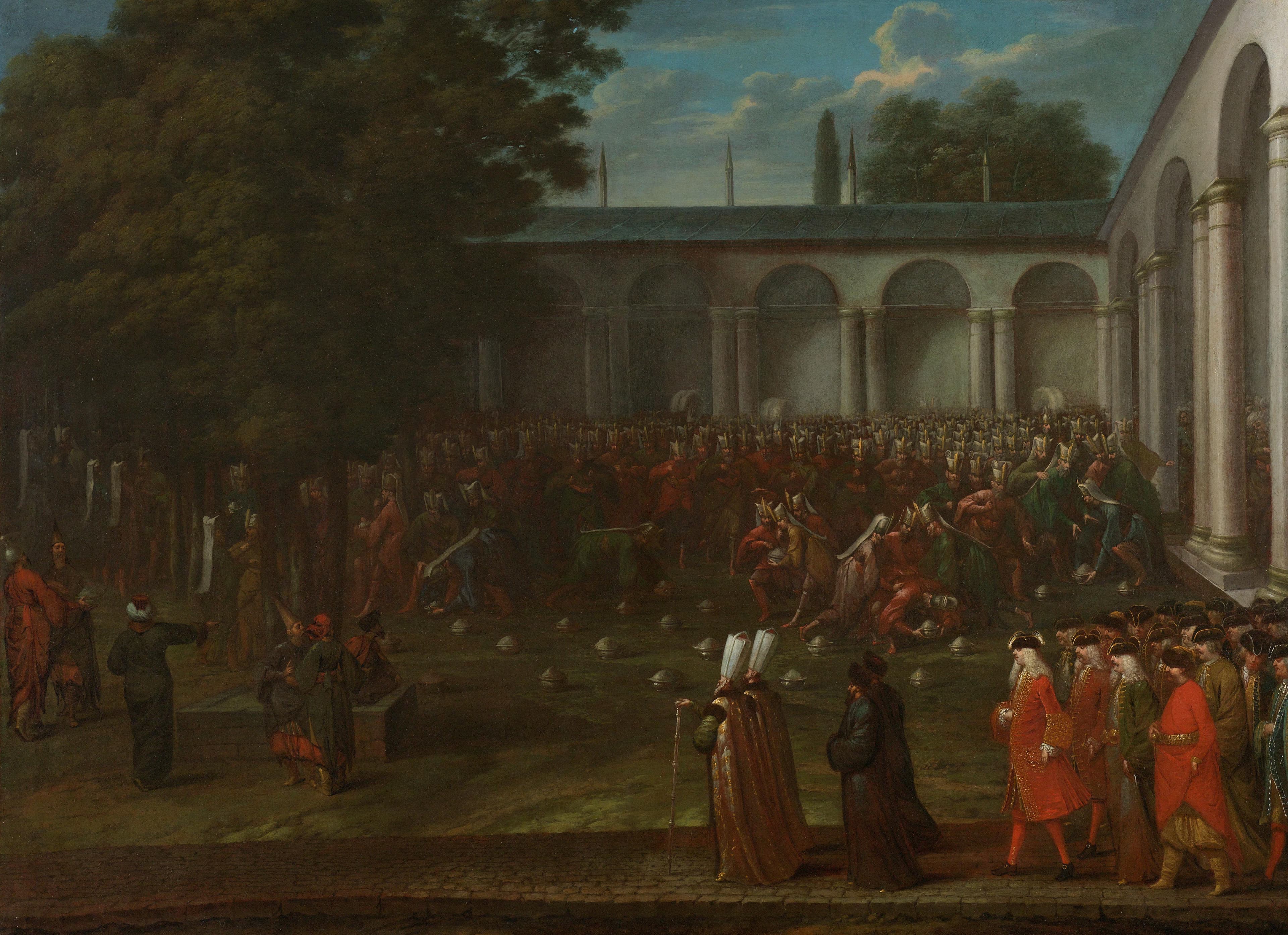Cornelis Calkoen op weg naar de audiëntie bij sultan Ahmed III — Jean Baptiste Vanmour