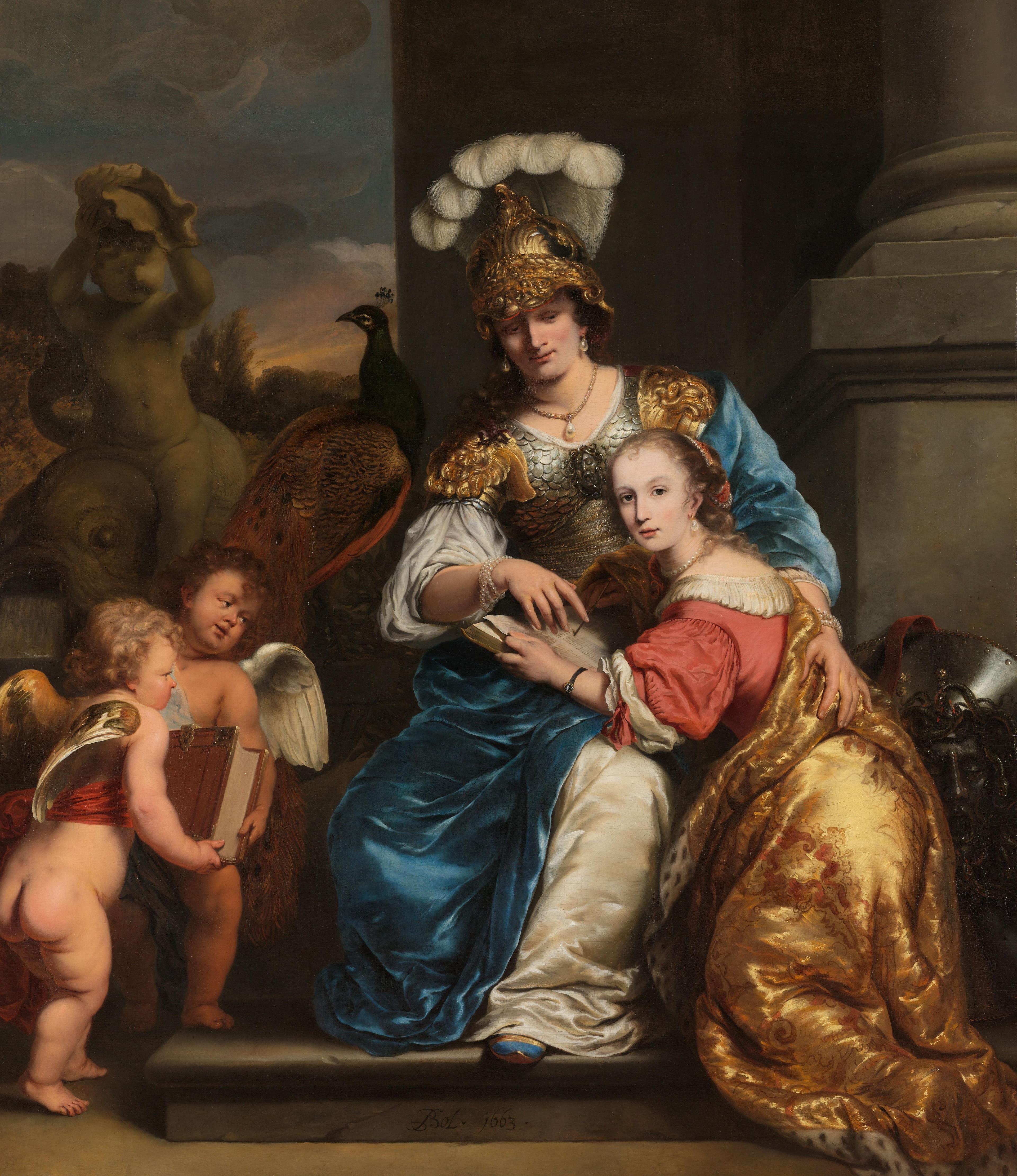 Margarita Trip as Minerva, Instructing her Sister Anna Maria Trip — Ferdinand Bol