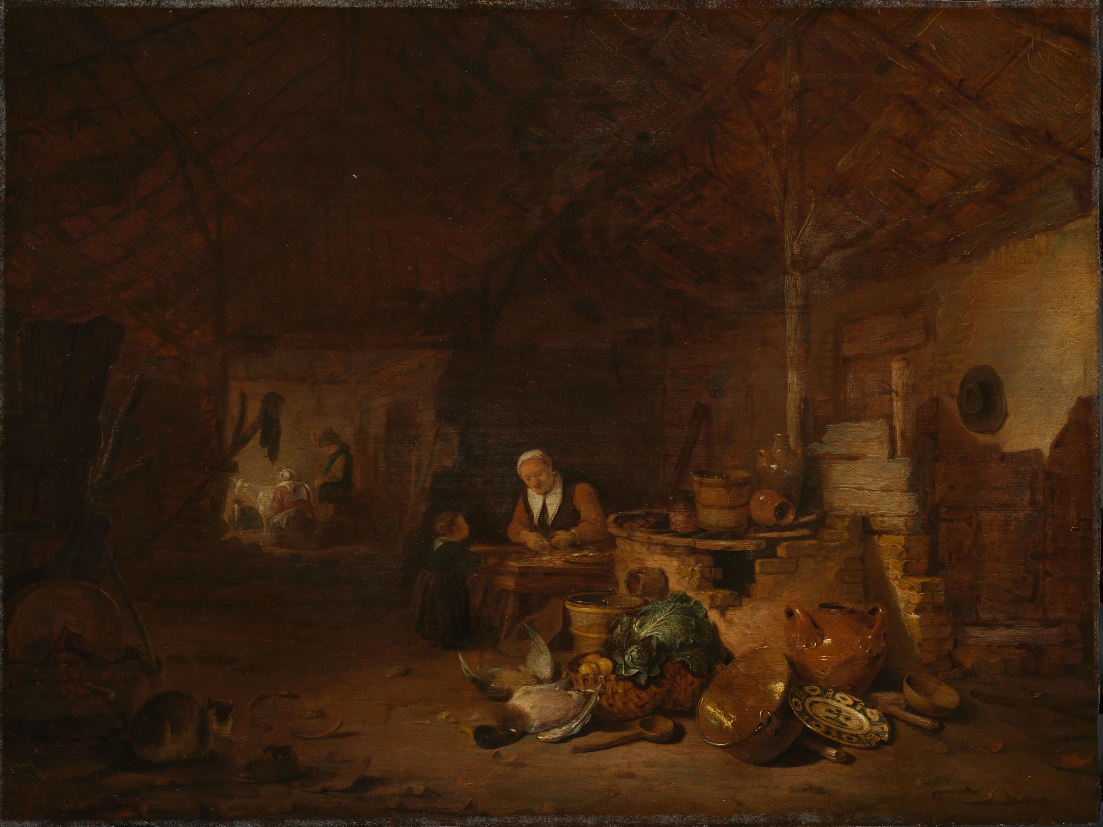 Interior of a barn — Egbert Lievensz. van der Poel