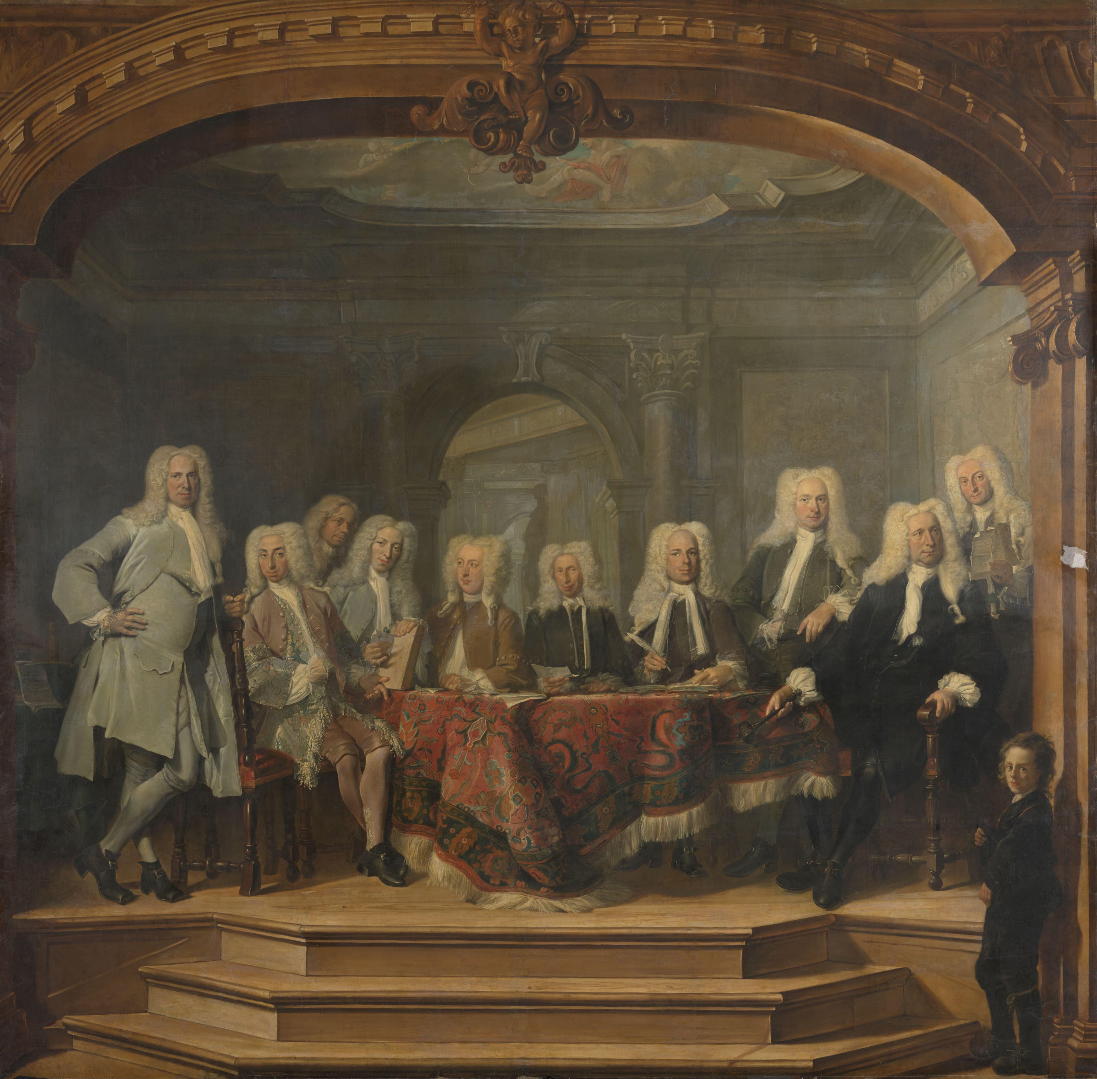 De regenten van het Aalmoezeniersweeshuis te Amsterdam, 1729 — Cornelis Troost