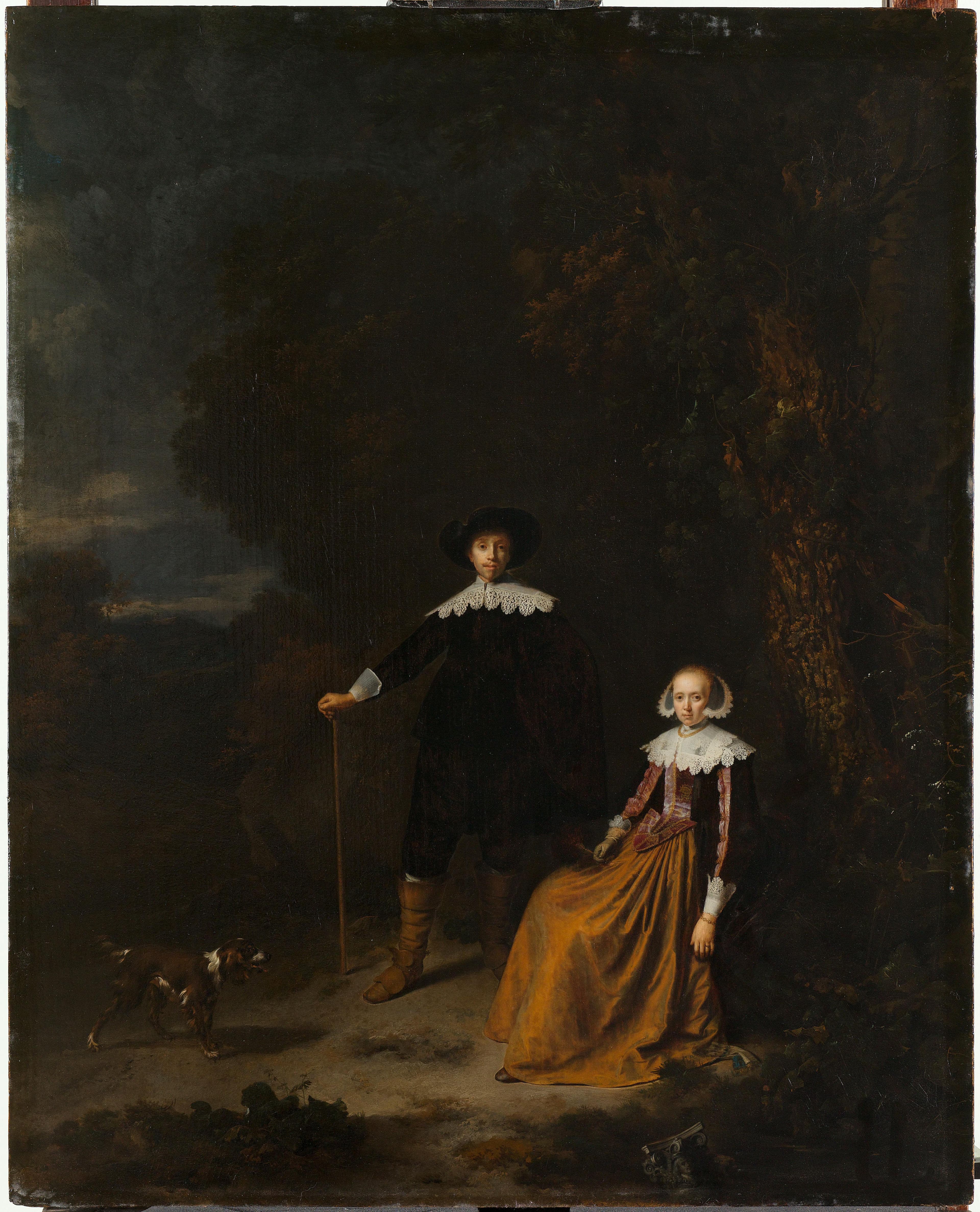 Portret van een echtpaar, vermoedelijk Adriaen Wittert van der Aa en Maria Knotter — Nicolaes Pietersz Berchem