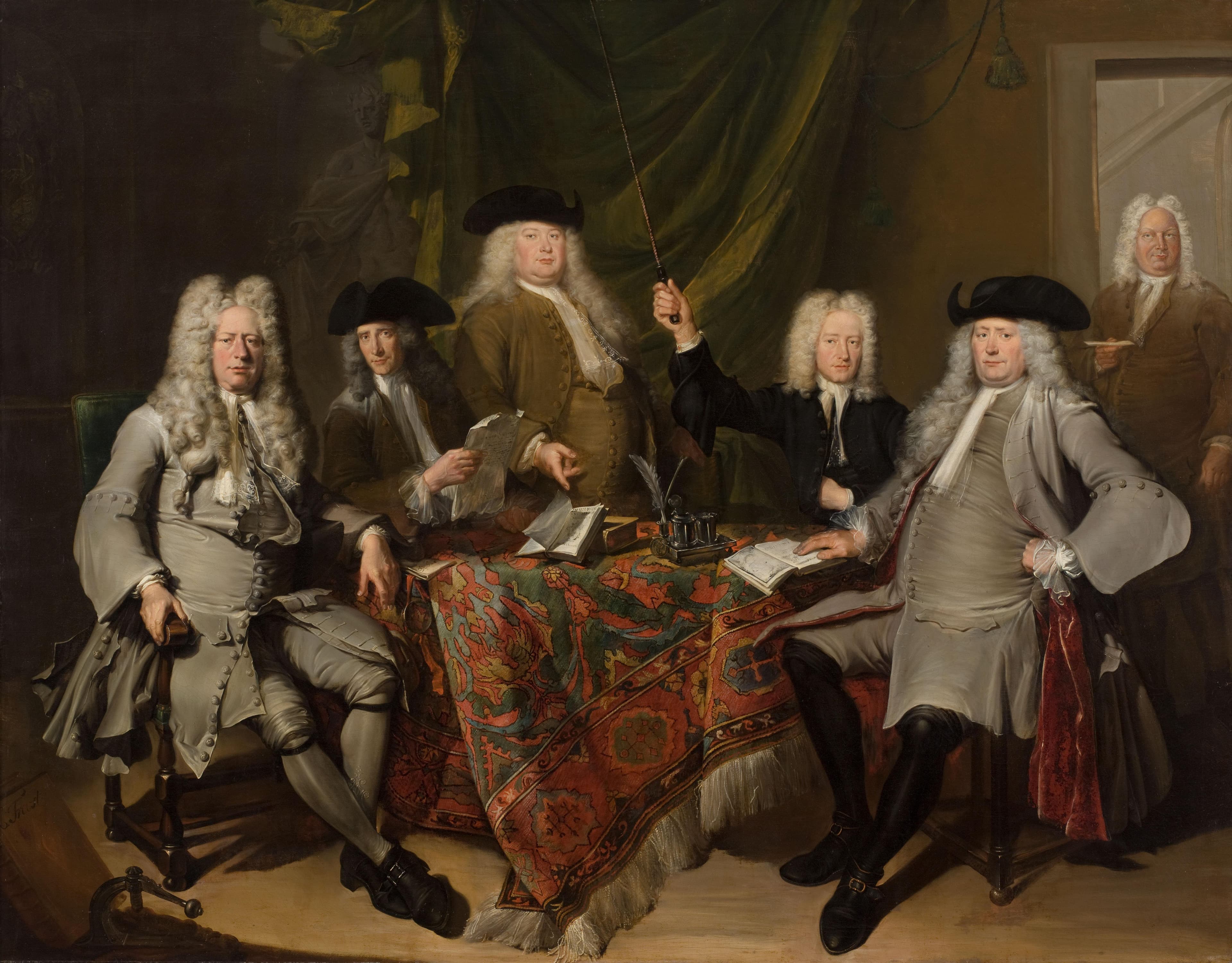 Portret van de inspecteurs van het Collegium Medicum — Cornelis Troost