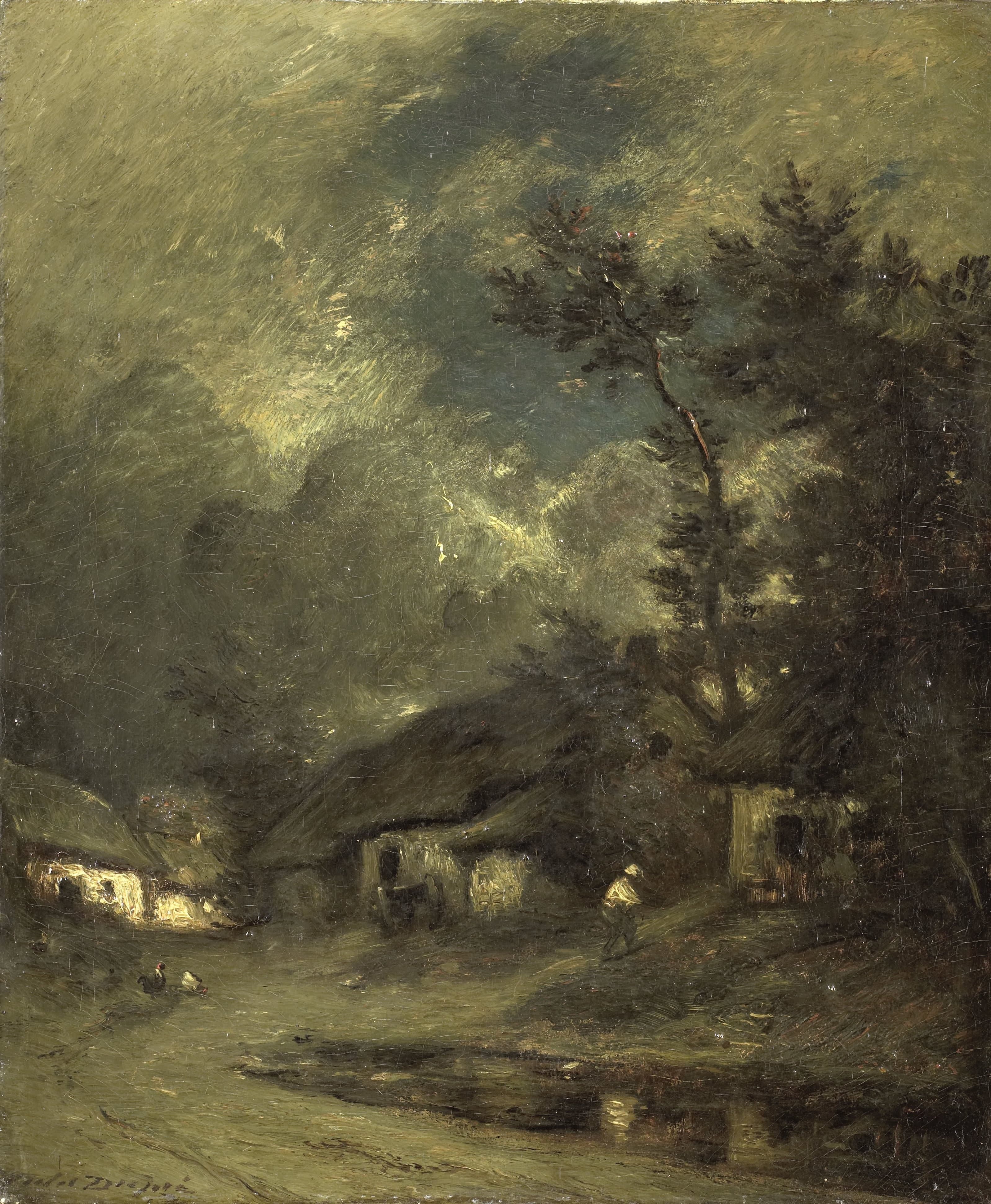 A Village by Night — Jules Dupré