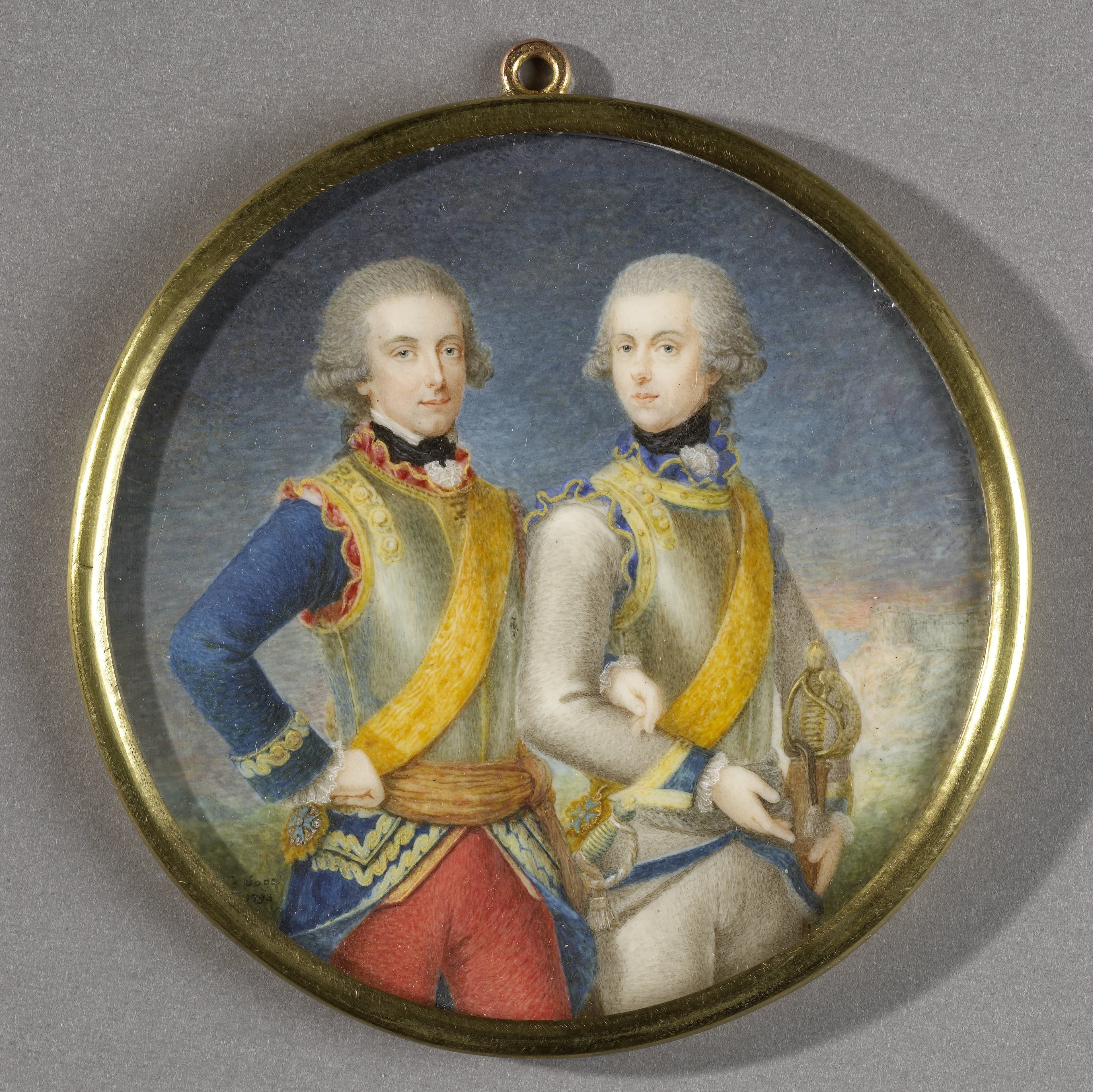 Willem Frederik (1772-1843), prins van Oranje-Nassau, met zijn jongere broer Willem George Frederik (1774-99) — Pieter le Sage