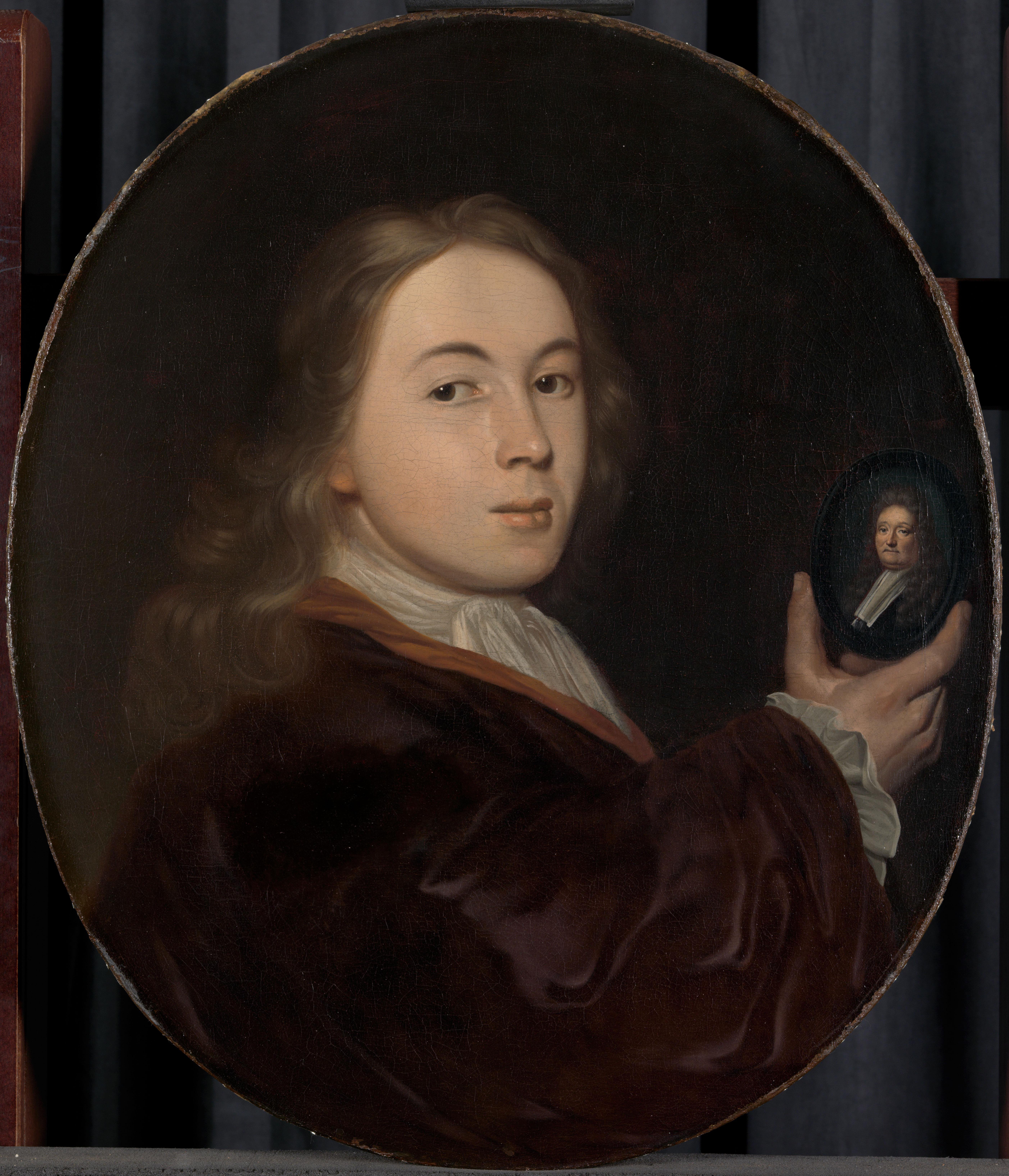 Johannes Bakhuysen (1683-1731). Met een miniatuurportret van zijn vader Ludolf — Ludolf Bakhuysen