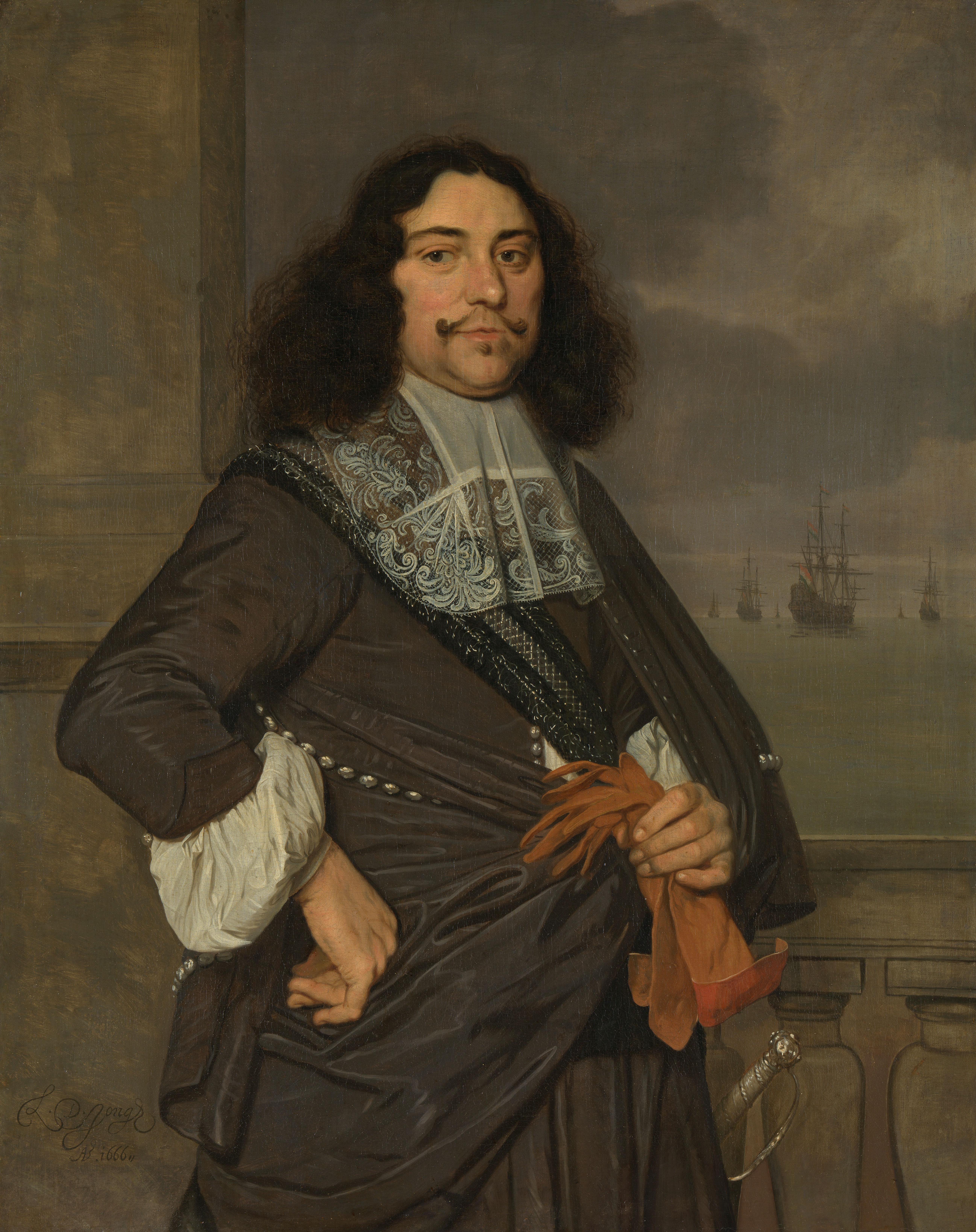 Jan van Nes (1631-80), Vice admiral of Holland and West-Friesland — Ludolf de Jongh