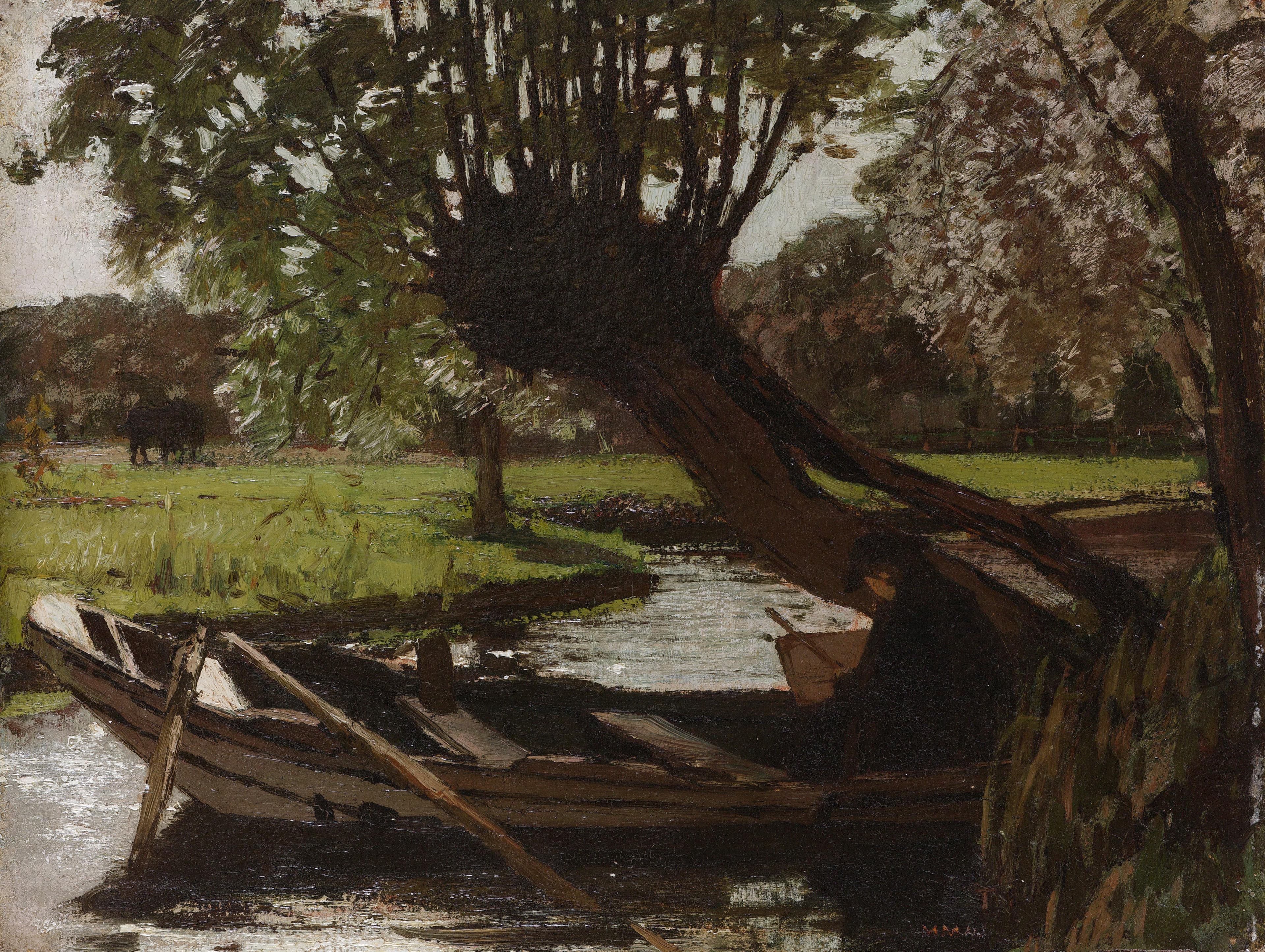 Boot met knotwilg — Matthijs Maris