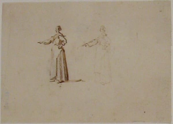 A woman with hand outstretched — Jacques Callot