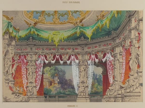 Stage Set Design for a Ballet: Don Parasol — Carlo Ferrario