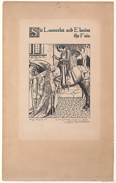 Sir Launcelot and Elouise the Fair, for "The Story of the Champions of the Round Table" — Howard Pyle