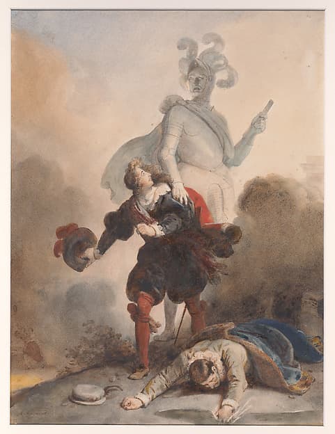 Don Juan and the Commander's Statue (Last Scene of Mozart's Don Giovanni) — Alexandre Evariste Fragonard