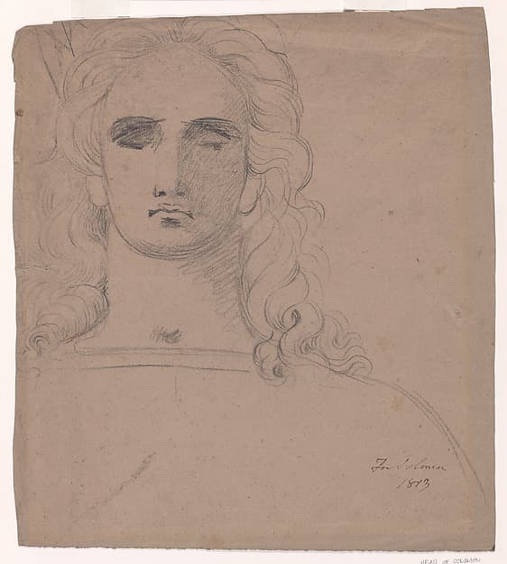 Head of King Solomon (recto); Study of a boy's head and arm (verso) — Benjamin Robert Haydon